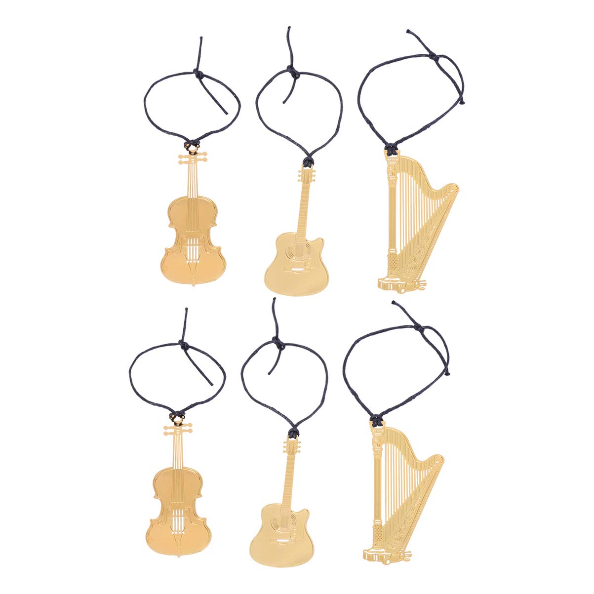 6-Piece Metal Bookmarks Set - Musical Instrument Themed Book Markers for Music Lovers | Perfect for Reading, Gifts, and Book Club Accessories