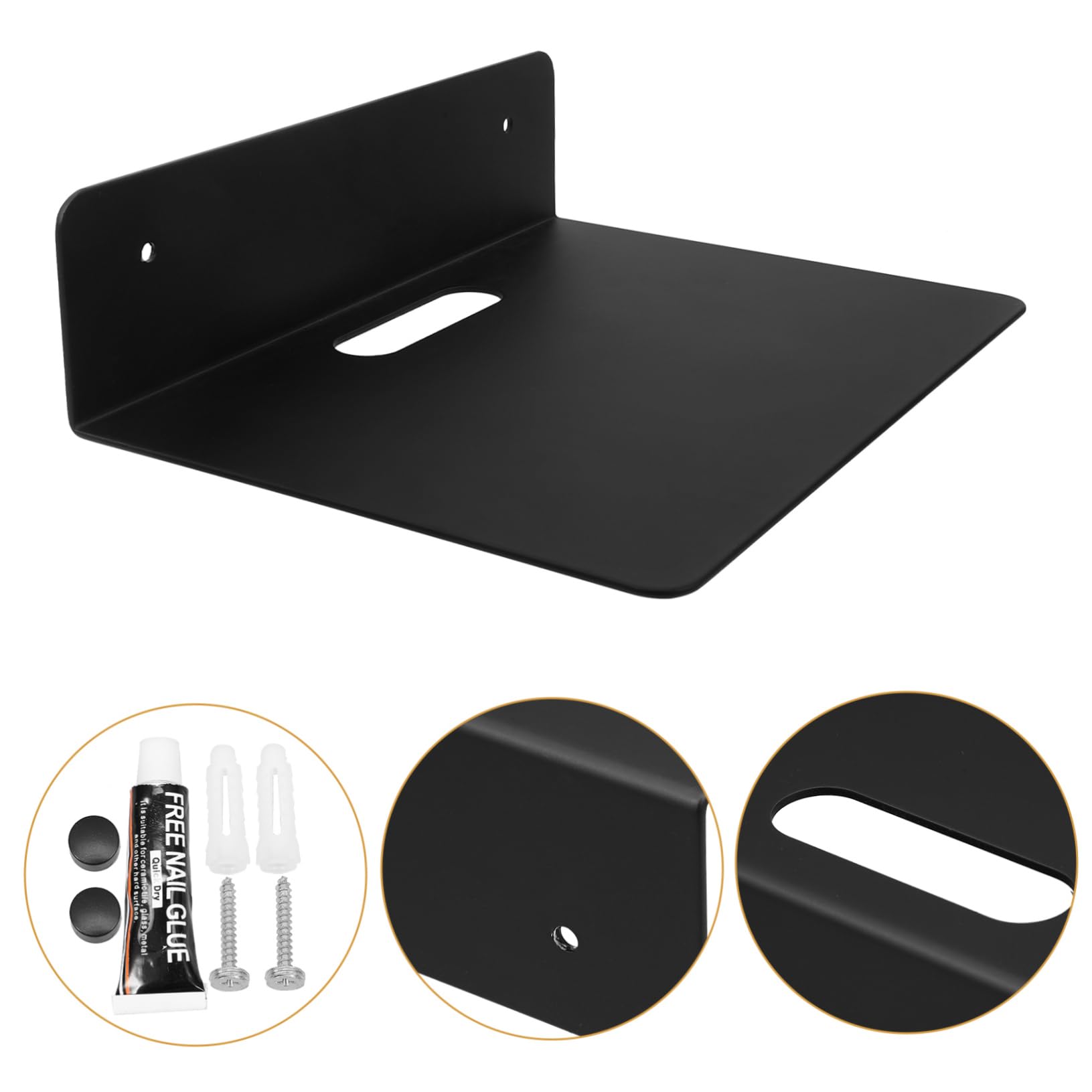Operitacx Universal Wall Mount Shelf for Projector, Router, DVD, Camera - Heavy Duty Wall-Mounted Storage Rack for Living Room, Office, Home Theater Organization