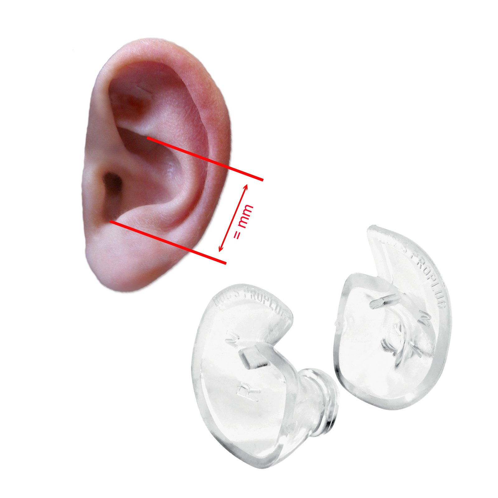 Doc's Proplugs Vented Ear Plugs - XX-Large Clear Hearing Protection for Swimming, Surfing & Water Sports - Comfortable Noise Reduction Earplugs for Adults