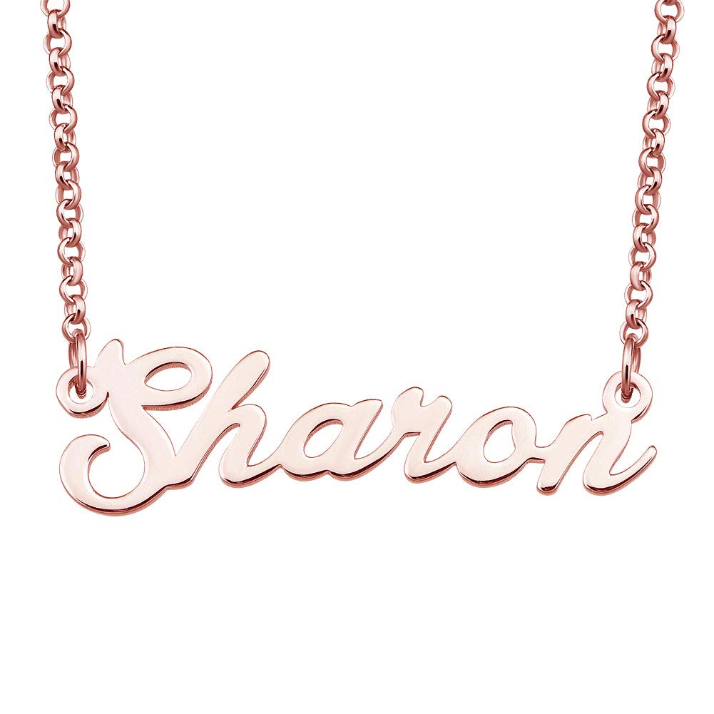 Personalized Rose Gold Name Necklace for Women & Girls - Custom Engraved Couple Jewelry Gift - Perfect for Anniversaries, Birthdays & Valentine's Day