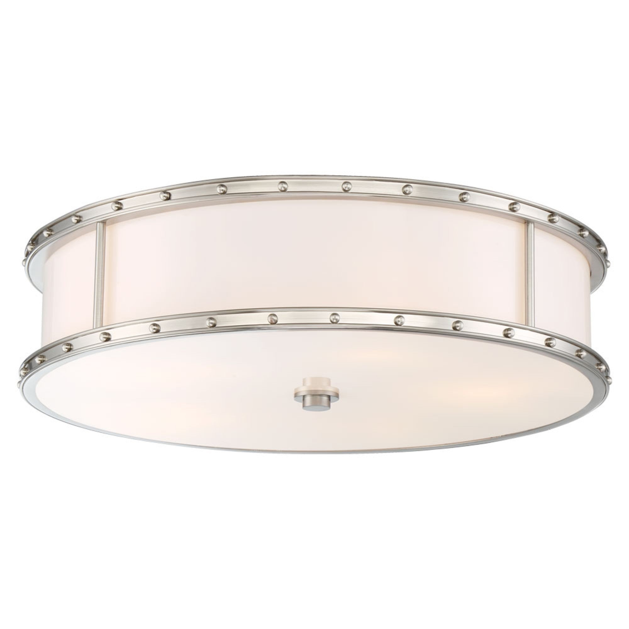 20 Inch LED Flush Mount Ceiling Light - Brushed Nickel Finish - Energy Efficient Modern Lighting for Bedroom, Kitchen, Hallway