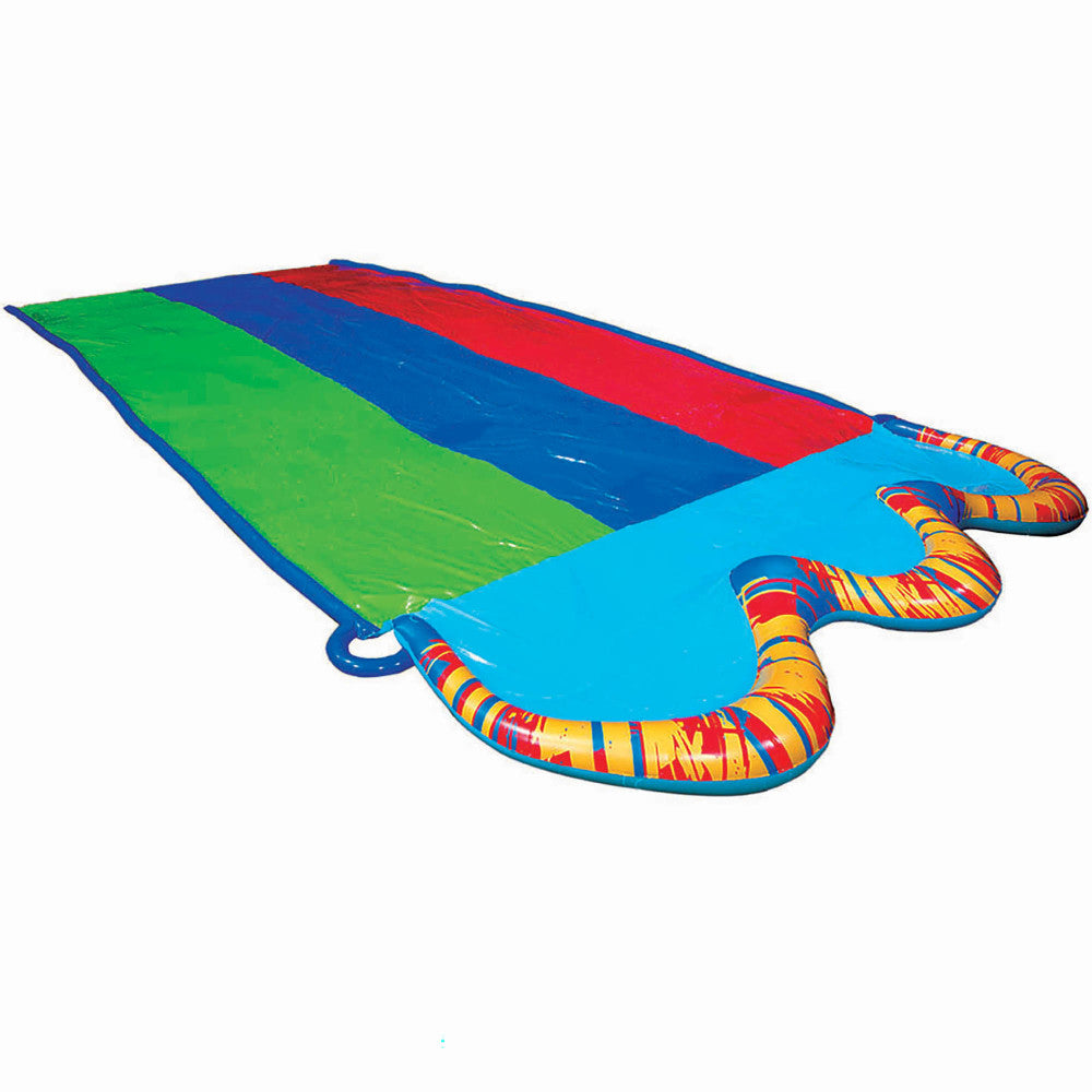 Banzai Triple Racer Inflatable Water Slide with Splash Pool for Kids - Outdoor Summer Backyard Water Play, Birthday Parties & Family Fun