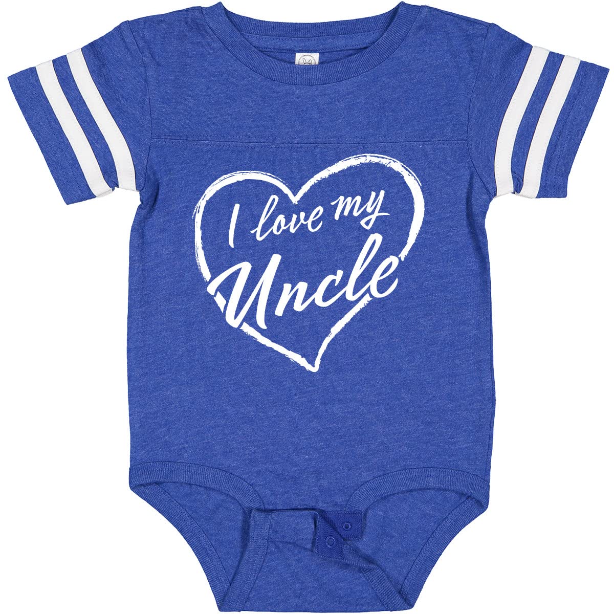 Inktastic I Love My Uncle White Chalk Heart Baby Bodysuit - Cute Infant Onesie for Family Gatherings & Special Occasions