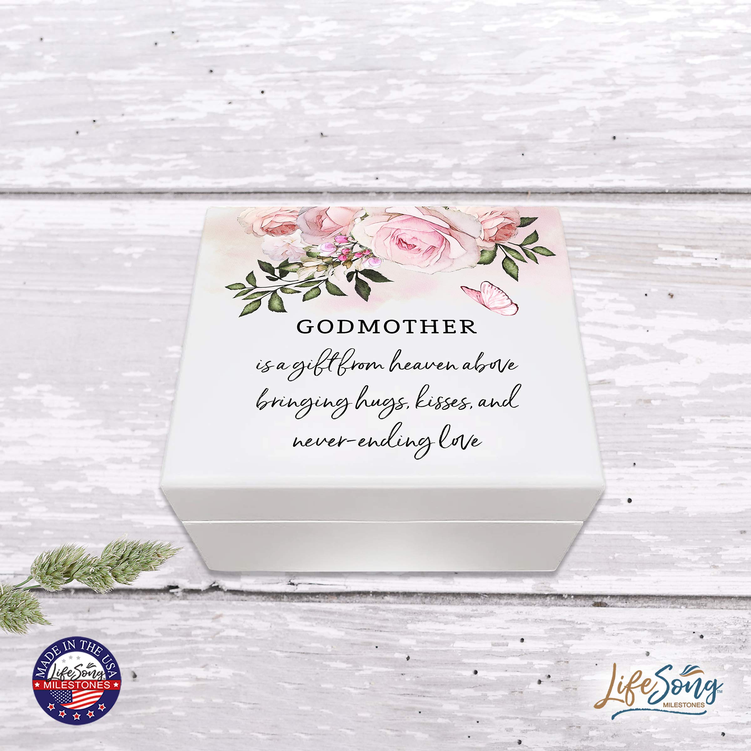 Personalized Baptism & First Holy Communion Jewelry Box - Engraved Keepsake Gift for Godparents, Godson, Goddaughter - Elegant Jewelry Storage Box for Religious Milestones - Perfect Baptism Gift, Christening Present & Communion Keepsake (A Gift From Heaven)