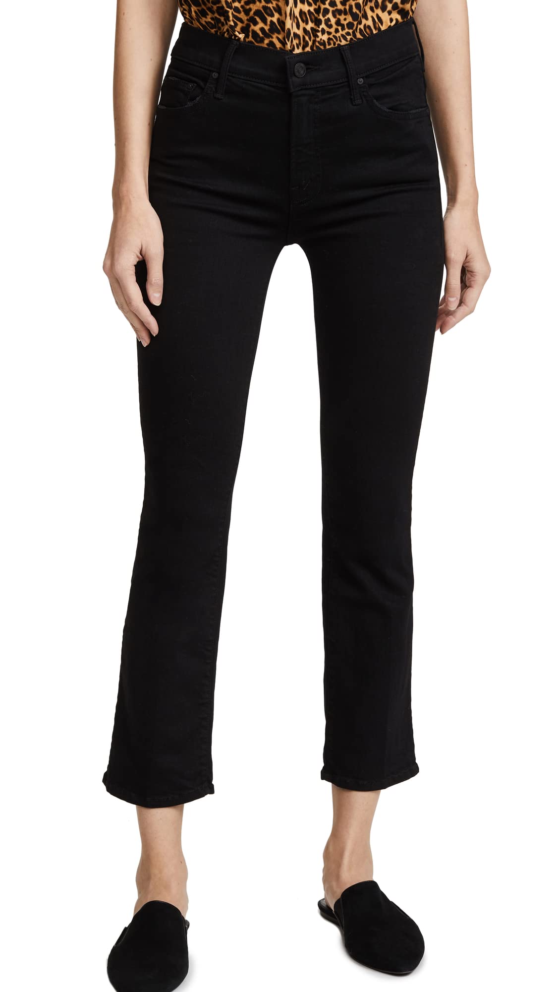 Women's High Waisted Crop Jeans - Trendy Mother Denim Pants for Casual Wear & Everyday Outfits