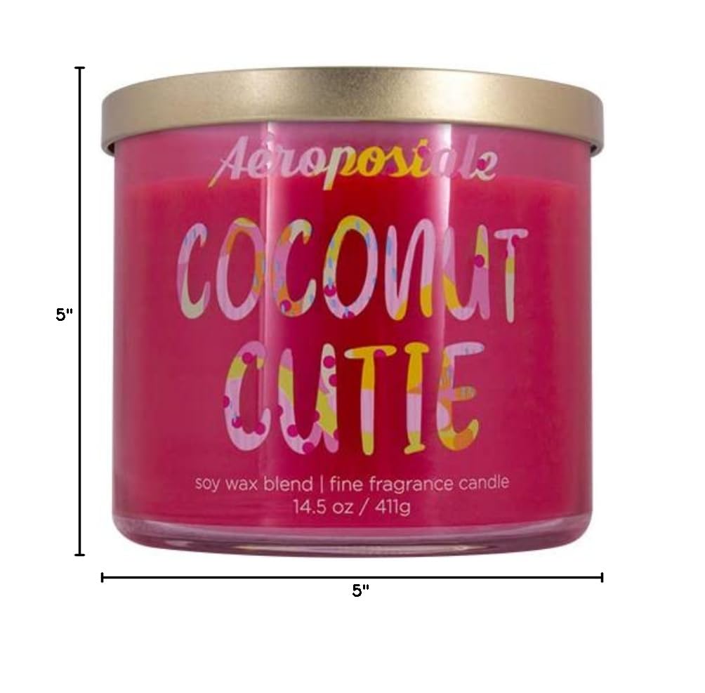 Aeropostale Scented Soy Candle - Coconut Cutie Fragrance | Long-Lasting, Natural Soy Wax | Perfect for Home, Bathroom, Bedroom & Relaxation
