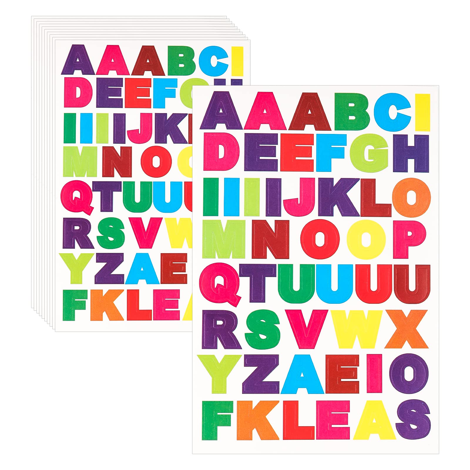 AIEX 60 Sheets 2880pcs Colorful Alphabet Foam Stickers - Self-Adhesive Capital Letter Stickers for Scrapbooking, DIY Crafts, School Projects, Kids Art, Home Decor & Classroom Activities