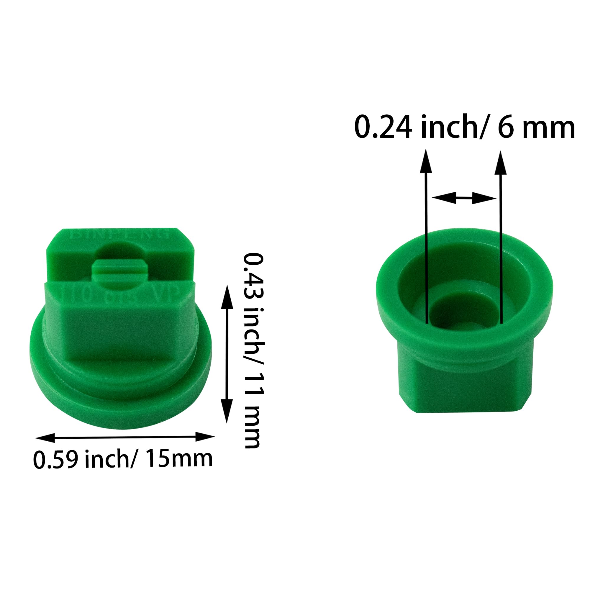 10-Pack 110° Flat Fan Spray Nozzles - 0.15mm Orifice Plastic Spray Tips for Agriculture, Cleaning, Cooling & Gardening | Perfect for Irrigation Systems, Pressure Washers, Greenhouse Misting & Industrial Applications