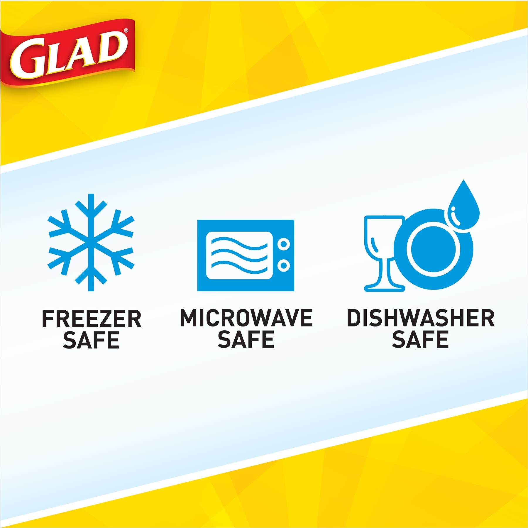 Glad 5-Count Food Storage Containers, 6-Pack (30 Total) - Airtight BPA-Free Plastic Containers for Meal Prep, Leftovers, Snacks & Desserts | Ideal for Kitchen, Office & Picnics
