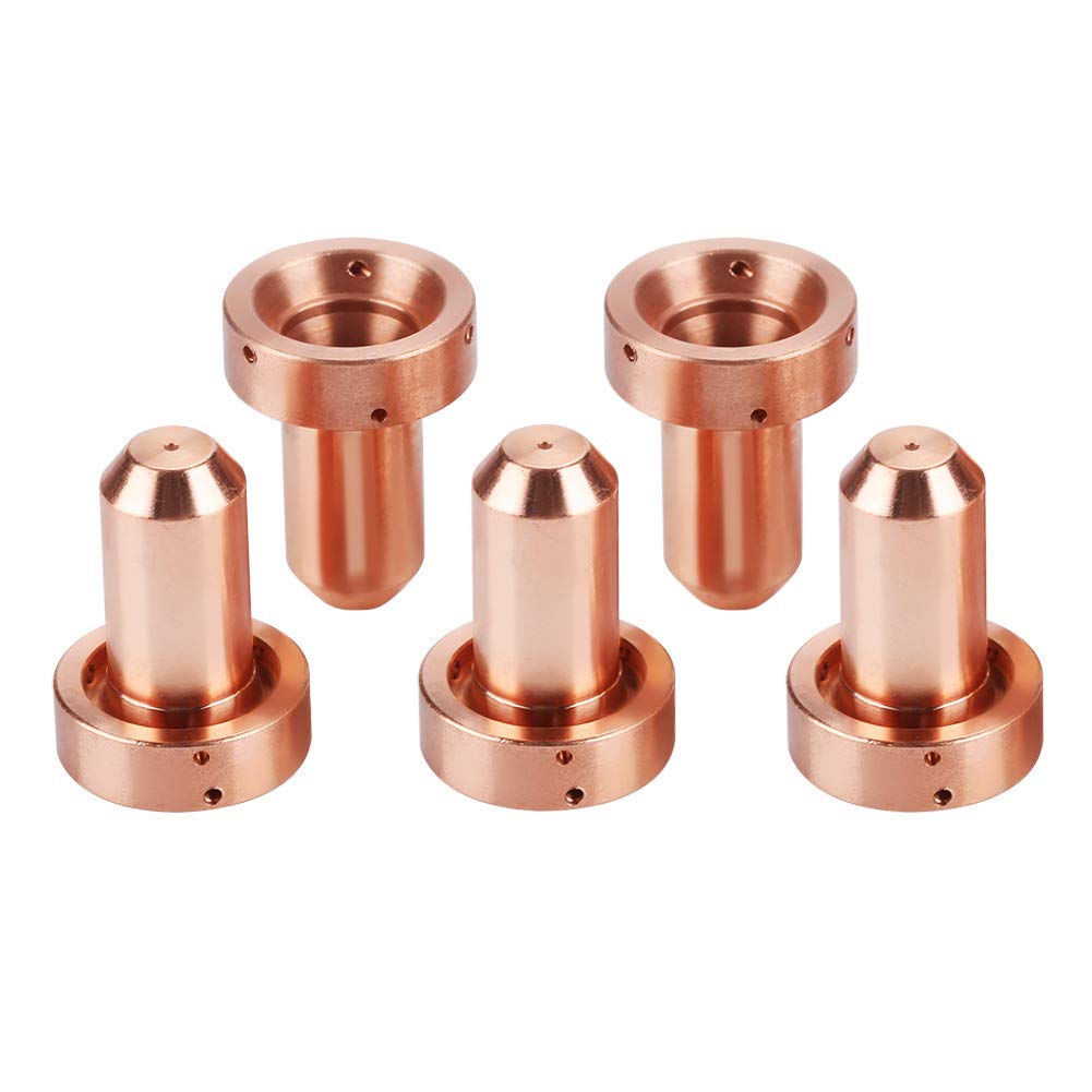 5pcs 9-8215 Electrodes & 5pcs 9-8207 Nozzle Tips Replacement Parts for Thermal Dynamics SL60/SL100 Plasma Cutter Torch - Compatible with Plasma Cutting & Welding Equipment - Perfect for Metal Fabrication, Automotive Repair & DIY Projects