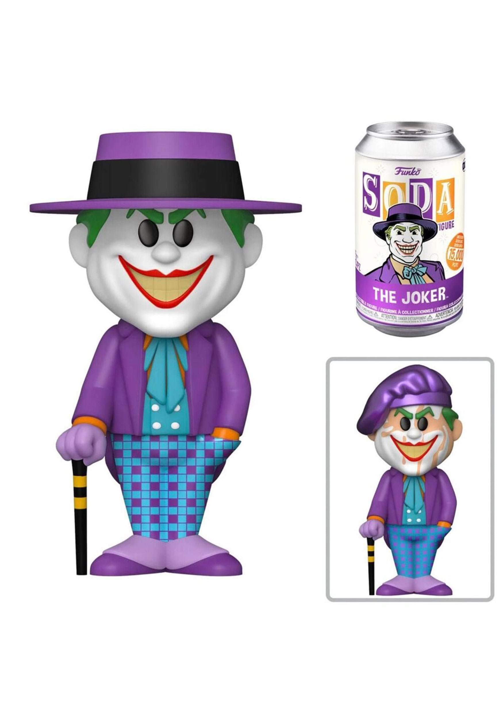 Funko Pop Vinyl SODA: DC Comics The Joker (1989 Movie Version) - 1/6 Chase Variant Collectible Figure - Official DC Merchandise for Kids & Adults - Perfect Gift for Batman Fans, Comic Book Collectors and Movie Lovers - Display for Home Office, Game Room or Comic Book Store Collection