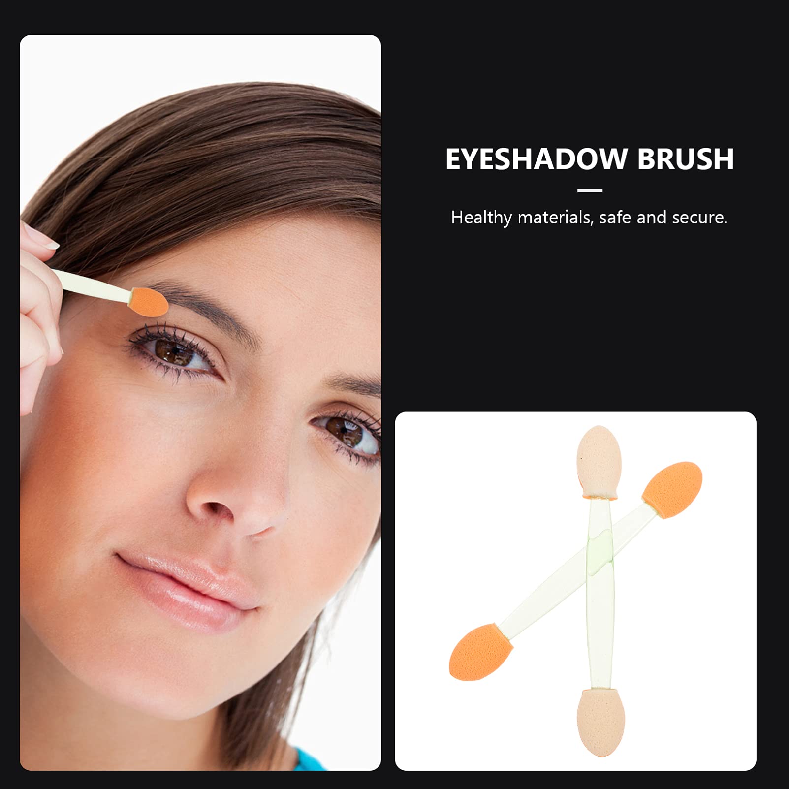 100pcs Double Ended Eyeshadow Brush Set - Oval Tipped Makeup Brushes with Latex Sponge Applicator for Professional & Everyday Eye Makeup | Perfect for Smokey Eyes, Blending & Precise Application