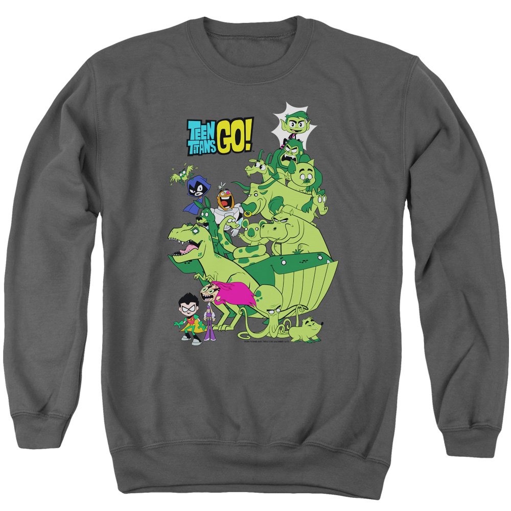 Teen Titans Go Beast Boy Stack Unisex Crewneck Sweatshirt for Men & Women | Soft Cotton Pullover Hoodie | Casual Wear, Cosplay & Superhero Fan Gift