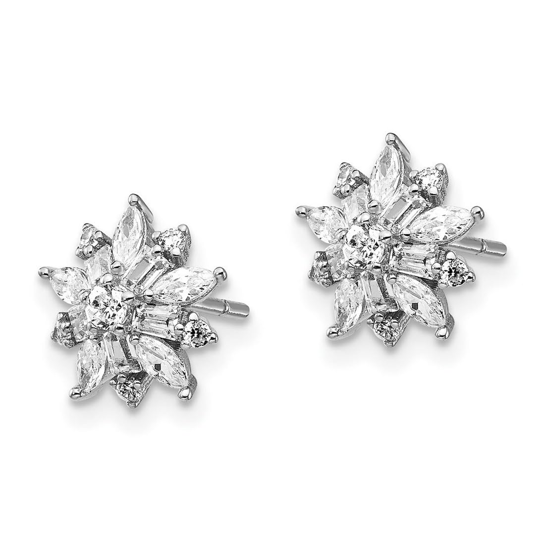 925 Sterling Silver CZ Cubic Zirconia Simulated Diamond Stud Earrings for Women - 9.13x9.32mm Wide Hypoallergenic Post Earrings | Perfect for Weddings, Parties & Everyday Elegance