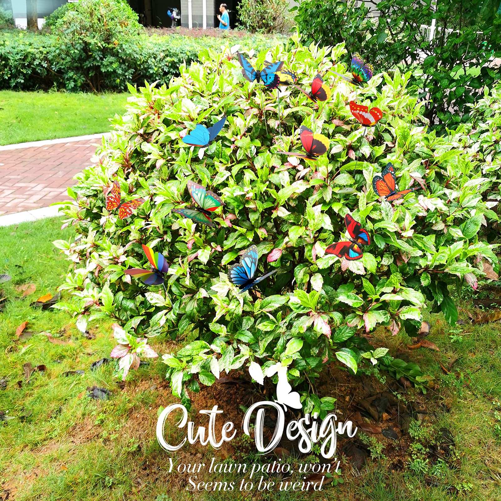 60 Pcs Colorful 11.2 Inch PVC Waterproof Butterfly Garden Stakes - Outdoor Yard Decorations for Garden, Party & Wedding Decor - Durable Weatherproof Butterfly Decor for Patio, Lawn, Backyard & Landscape Design