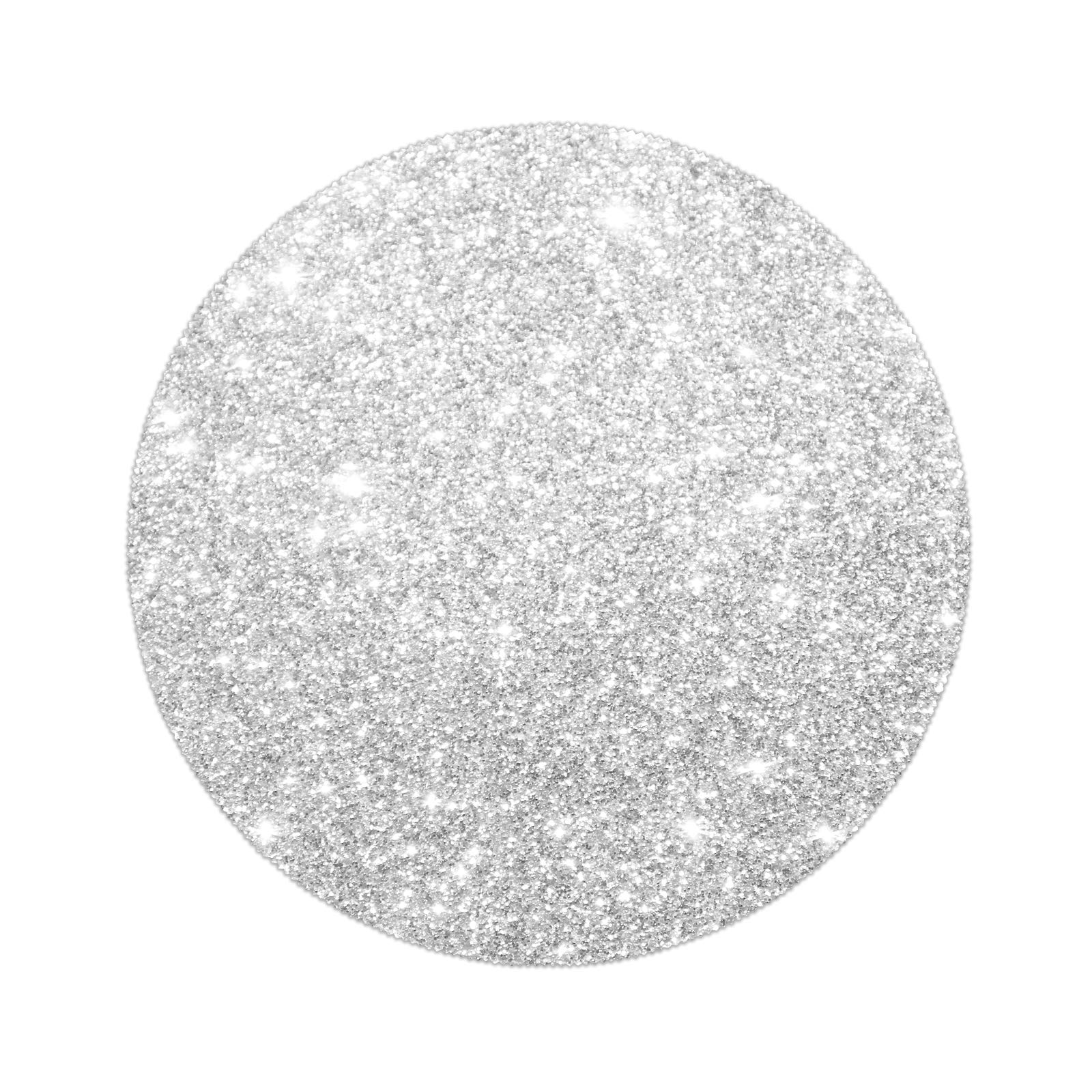 Sparkling Silver Glitter Round Placemats Set of 4 - 15.4 Inch Wedding & Dining Table Decor - Elegant Table Setting for Parties, Anniversaries & Special Occasions