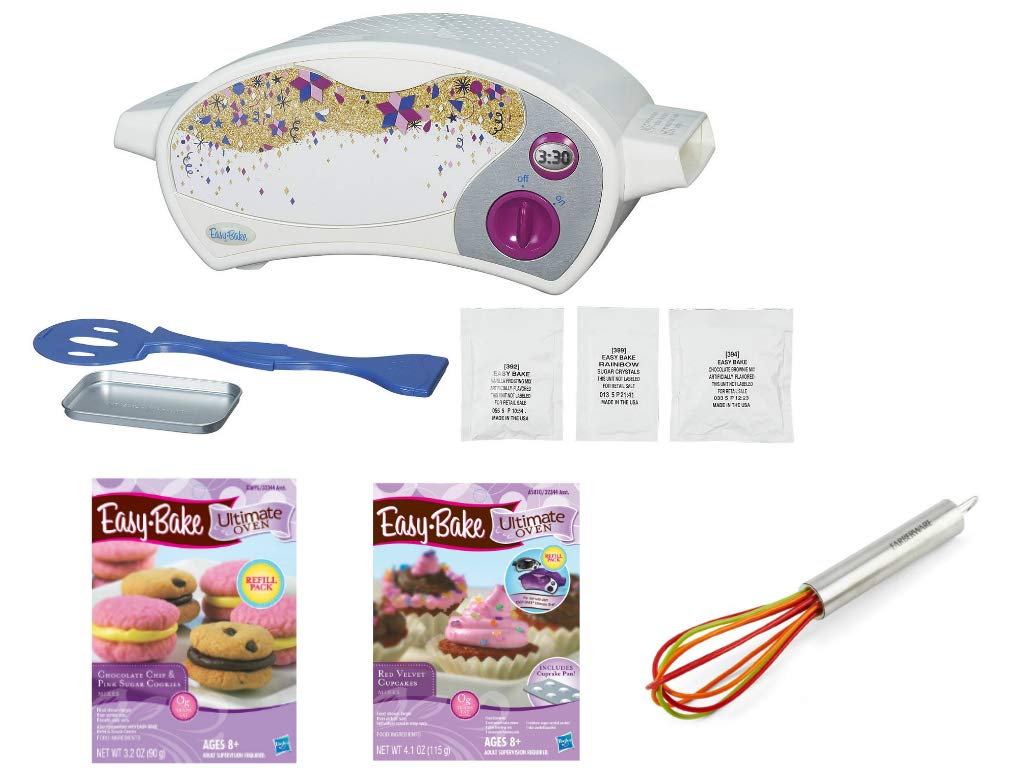 Easy Bake Oven Star Edition Kit with Red Velvet Cupcakes, Chocolate Chip Cookies & Farberware Whisk - 4-Piece Baking Set for Kids | Perfect for Birthday Gifts, Holiday Baking & Family Fun Activities