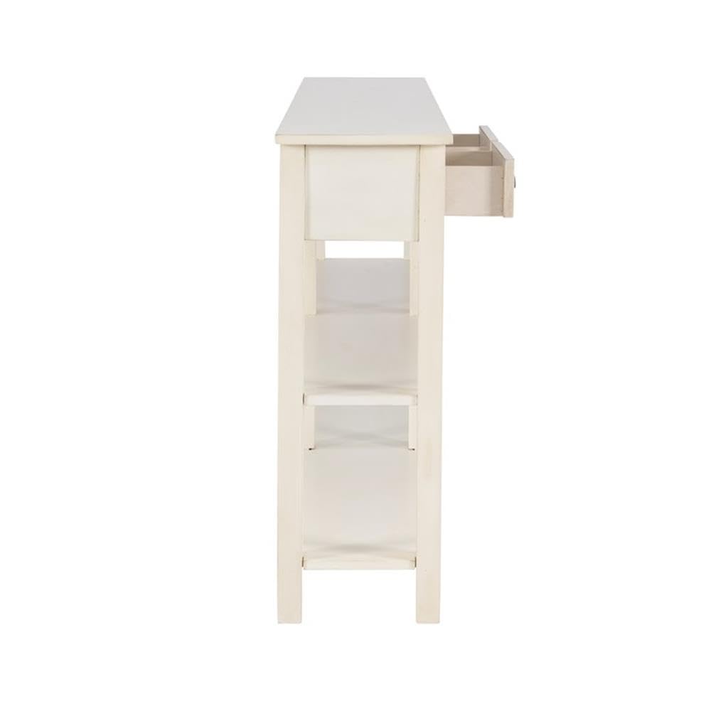 Pemberly Row Transitional Cream Birch Wood Console Table - Elegant Entryway Furniture for Hallway, Living Room & Foyer Decor