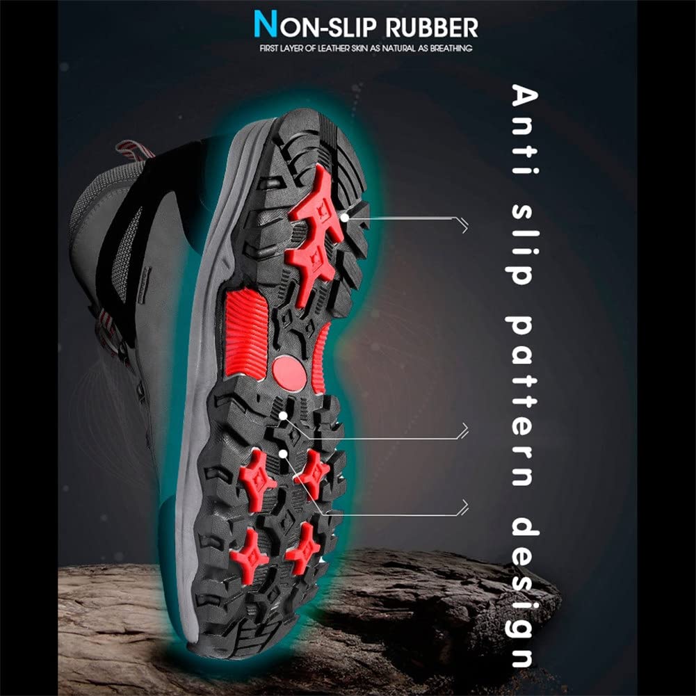Men's Waterproof Hiking Boots - Lightweight Durable Ankle Boots with Multi-Terrain Lugs for Outdoor Adventures, Work & Camping | Non-Slip Camouflage Design for All Weather Conditions