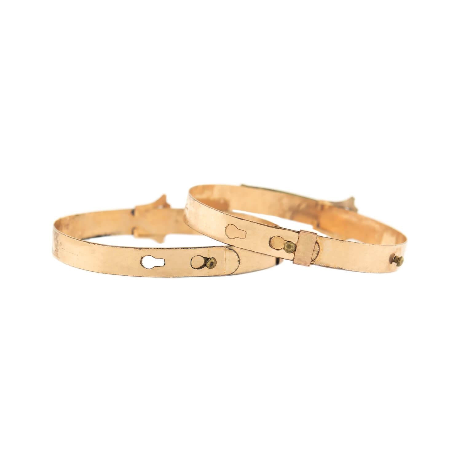 Victorian Style 9k Gold Children's Bangle Bracelet Set - Elegant Jewelry Gift for Girls, Birthday, Christening & Special Occasions