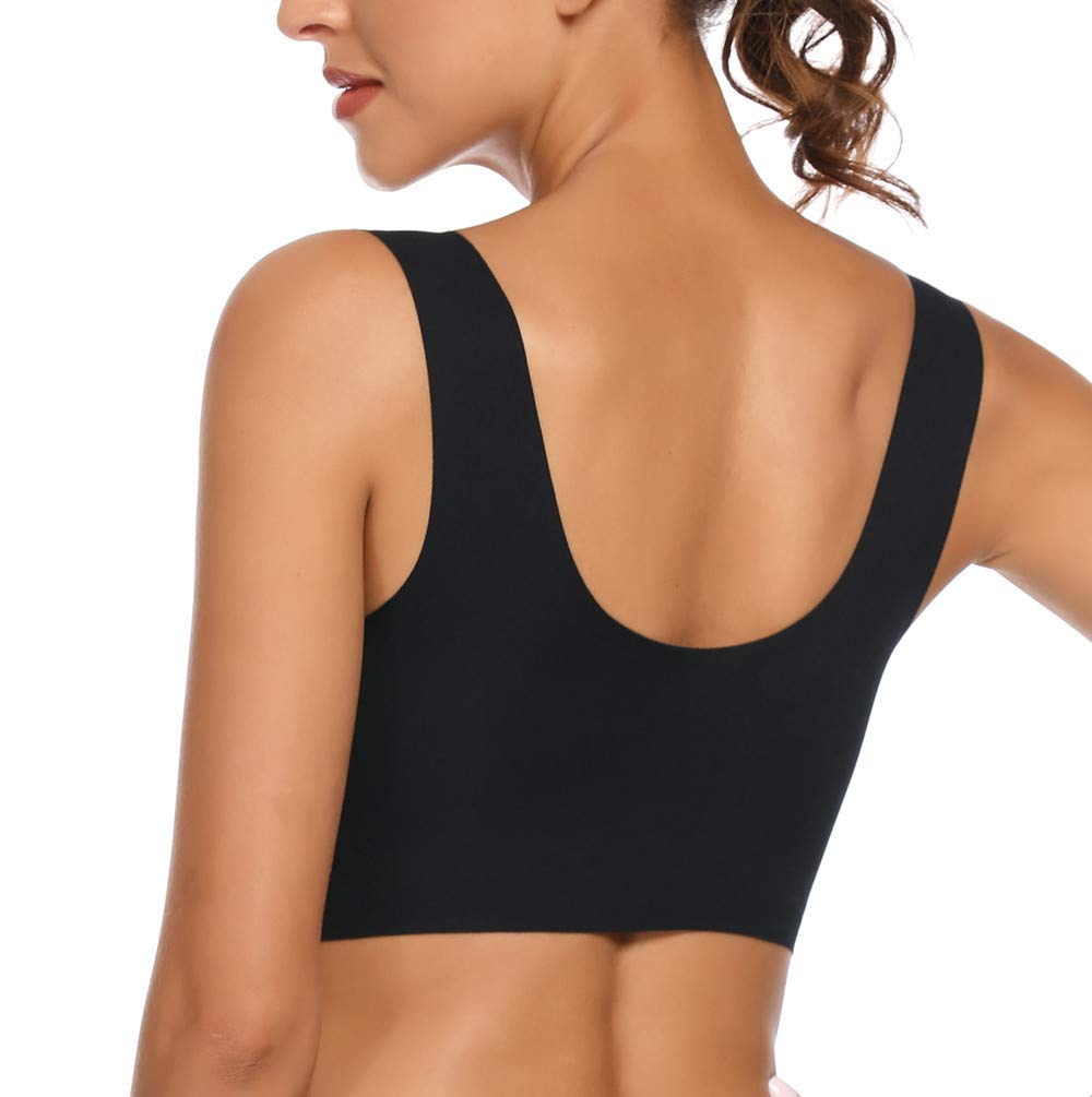 WOWENY Wireless Comfort Bras for Women - Seamless, Soft Padded, Breathable Mesh, Smoothing Support - Perfect for Yoga, Workouts & Everyday Wear