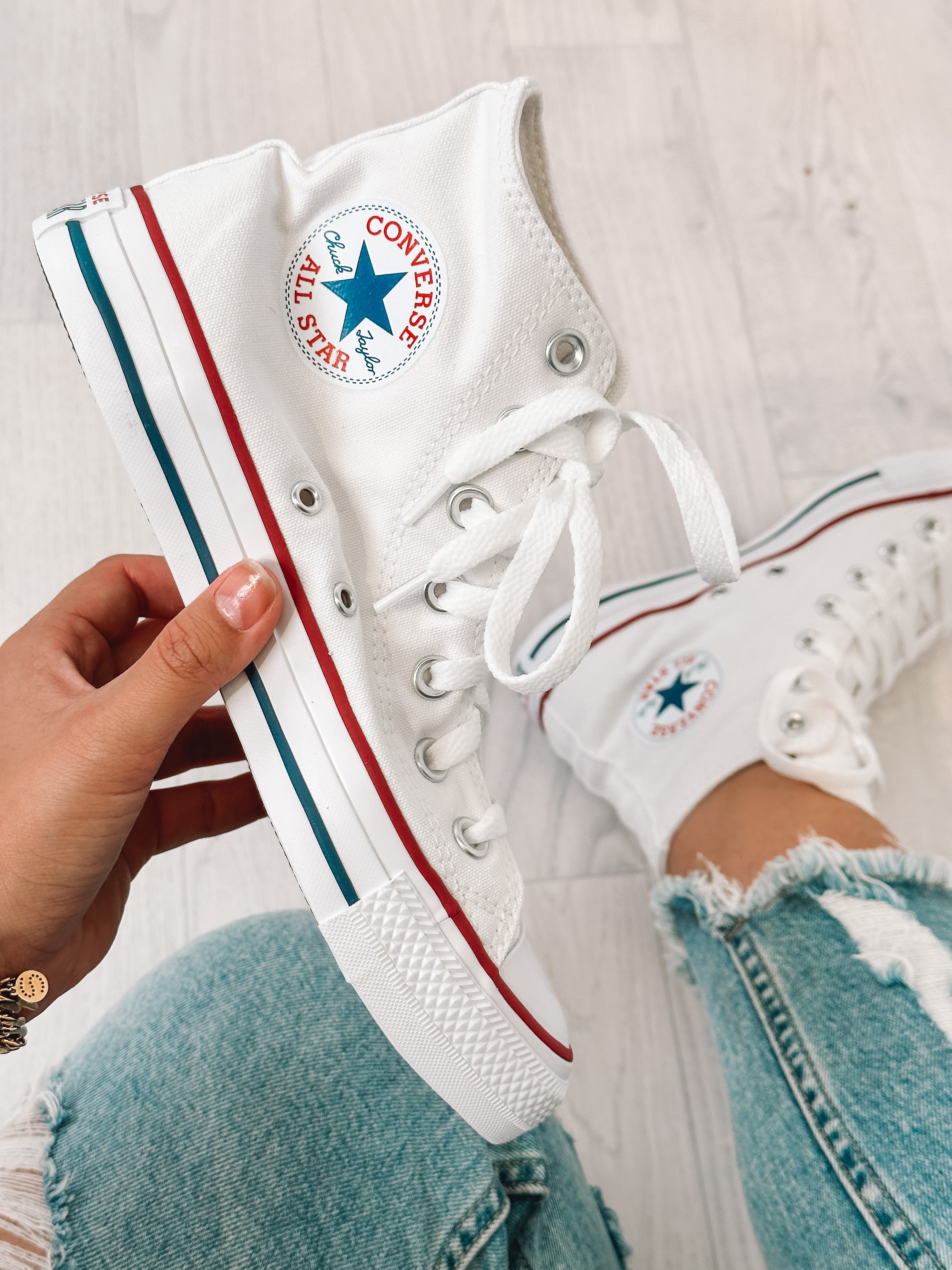 Converse Chuck Taylor All Star High Top White Sneakers - Classic Unisex Canvas Shoes for Casual Wear, Street Style & Everyday Fashion