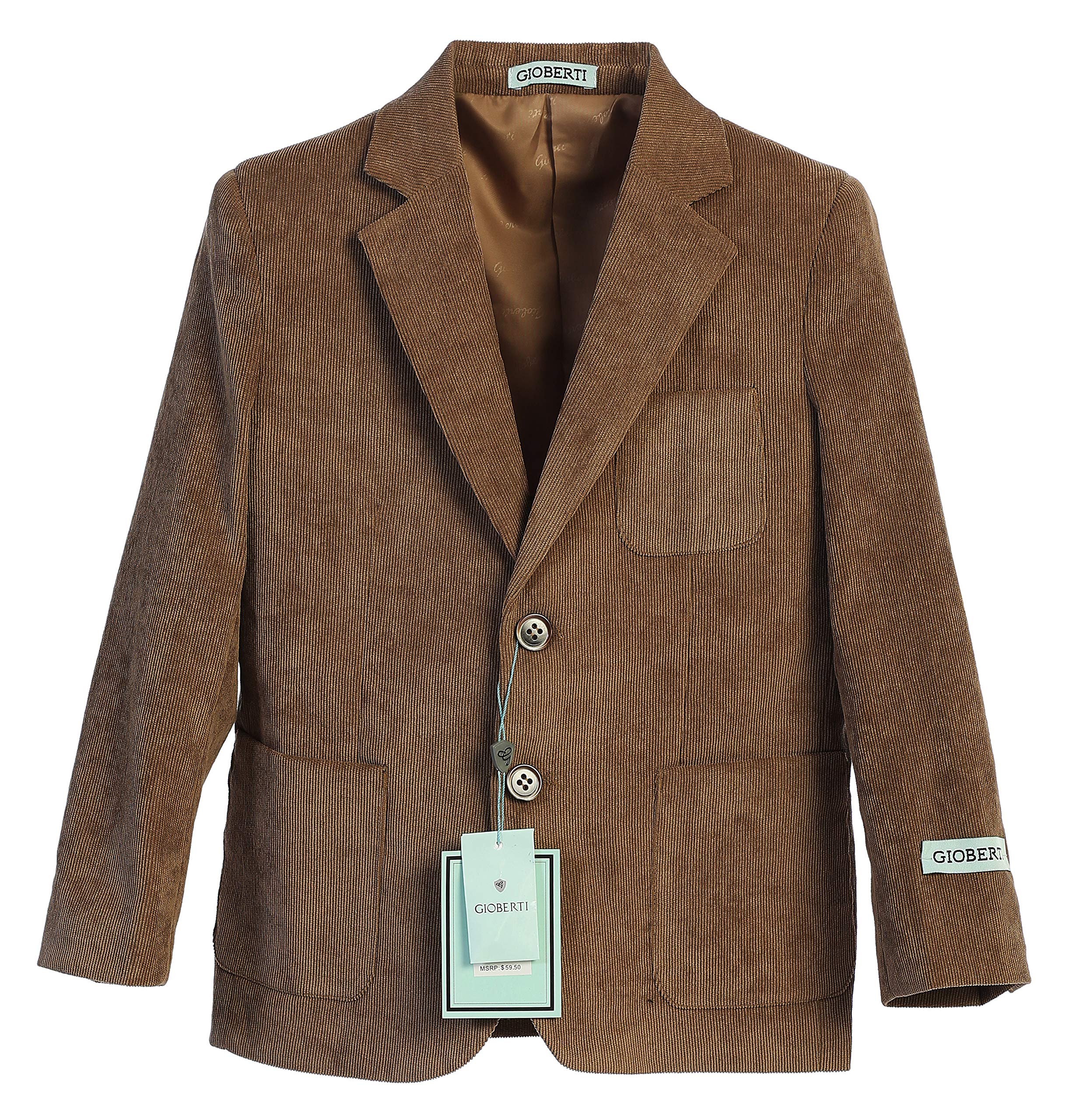 Gioberti Kids & Boys Corduroy Blazer Jacket - Stylish Formal Wear for School, Weddings & Special Occasions