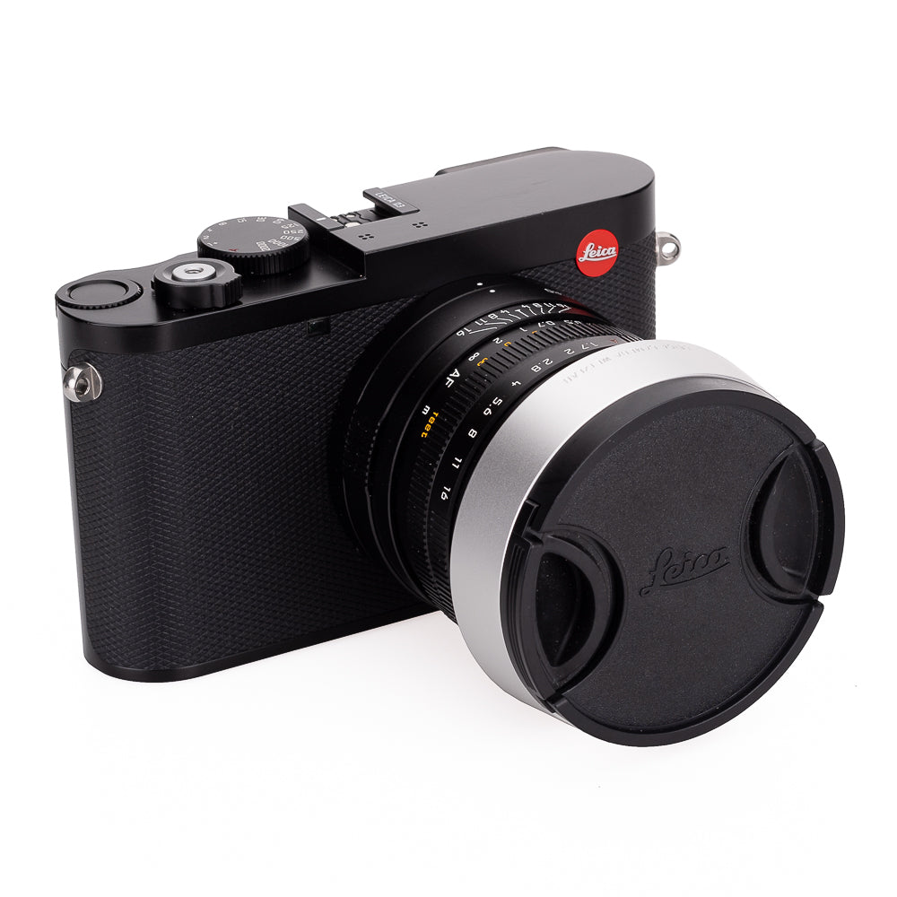 Leica Q Lens Hood - Round Aluminum Silver Lens Shade for Leica Q Camera - Perfect for Outdoor Photography & Travel Shooting