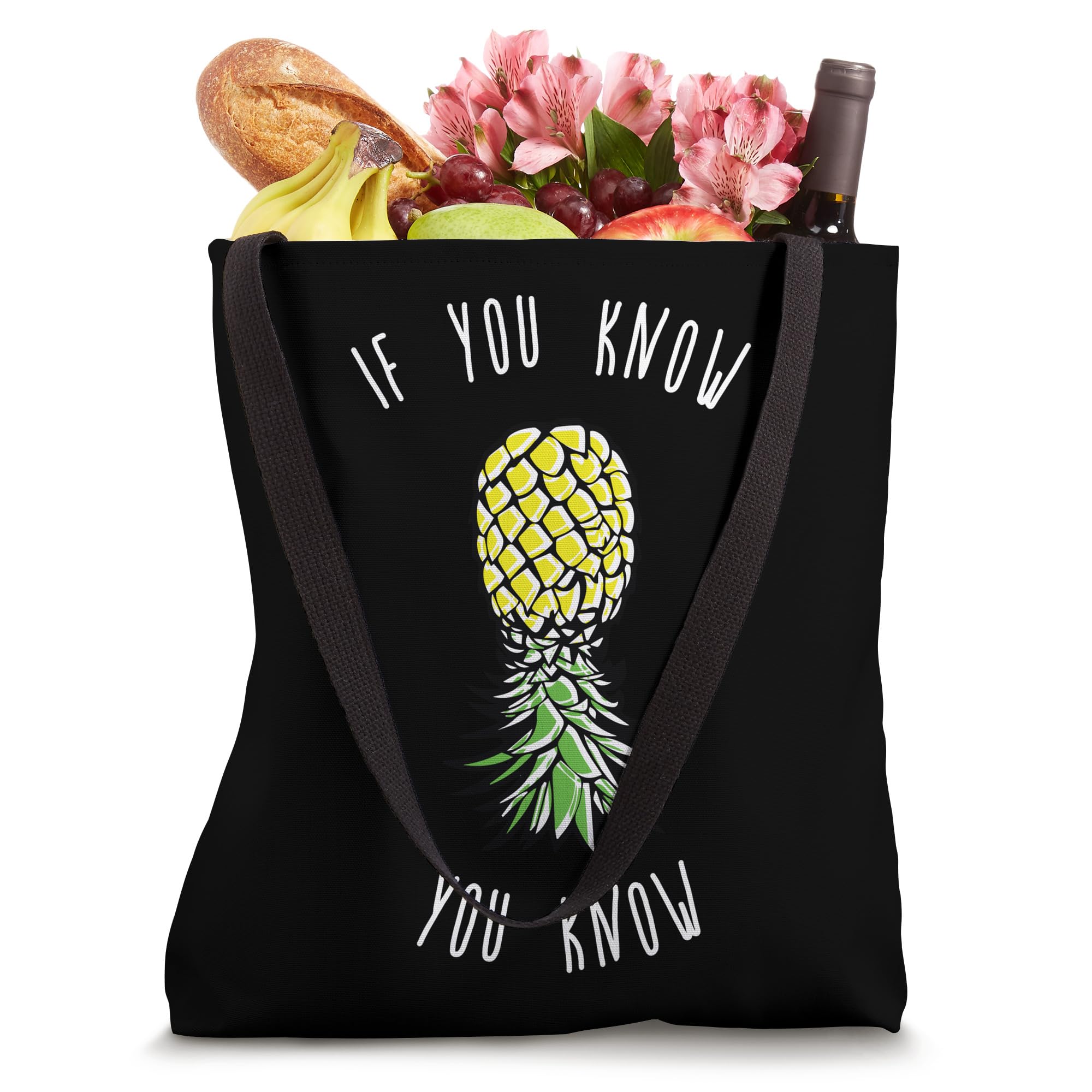 Funny Upside Down Pineapple Tote Bag for Adults - Party & Beach