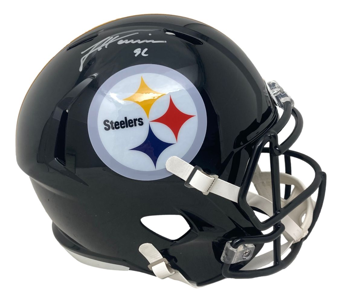 James Harrison Autographed Pittsburgh Steelers Full-Size Speed Replica Helmet with BAS ITP Certificate - Perfect for NFL Collectors, Sports Memorabilia Displays & Steelers Fan Gifts