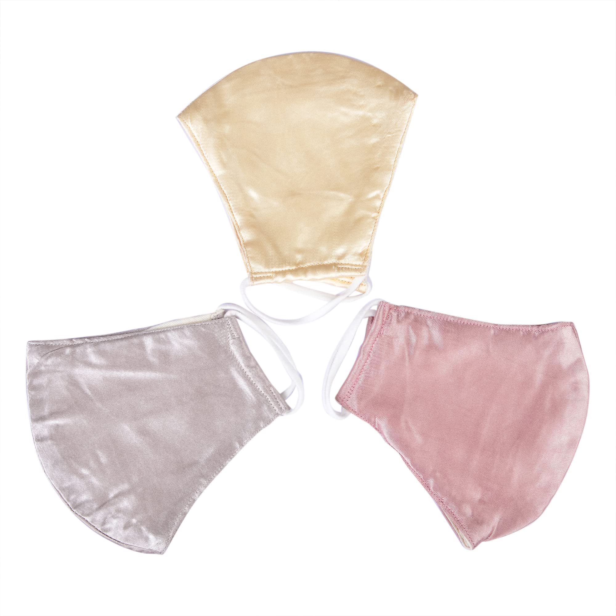 NNR Satin Silk Face Mask for Kids & Girls - Soft Elastic, Breathable, Pack of 3 Multicolor - Perfect for School, Travel & Daily Protection