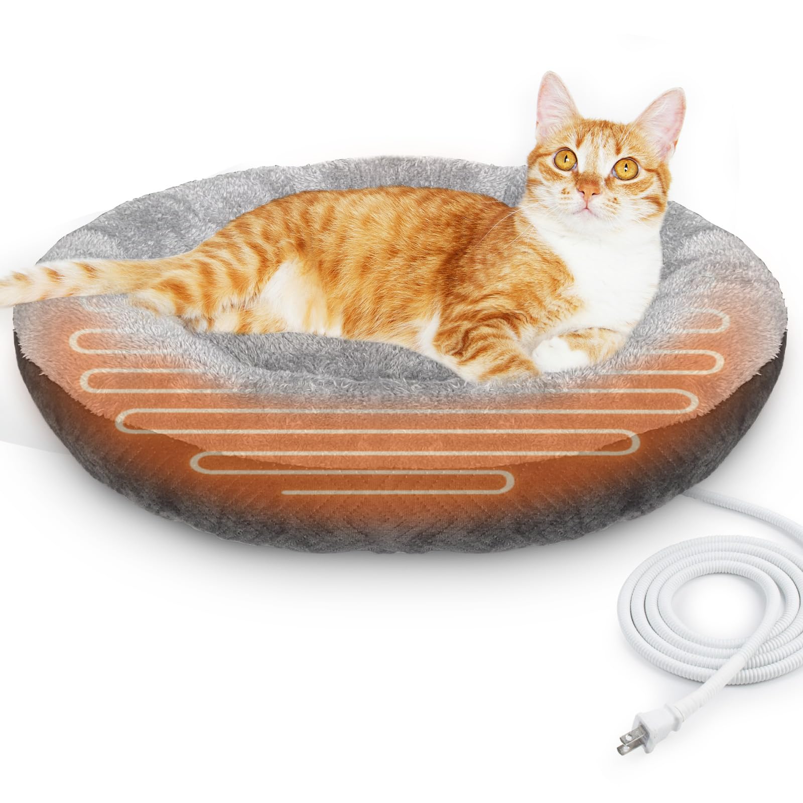 MARUNDA Heated Cat Bed Indoor - Auto Temperature Control Pet Heating Pad for Cats & Small Dogs | Cozy Warm Bed for Winter, Arthritis Relief & Comfortable Sleep
