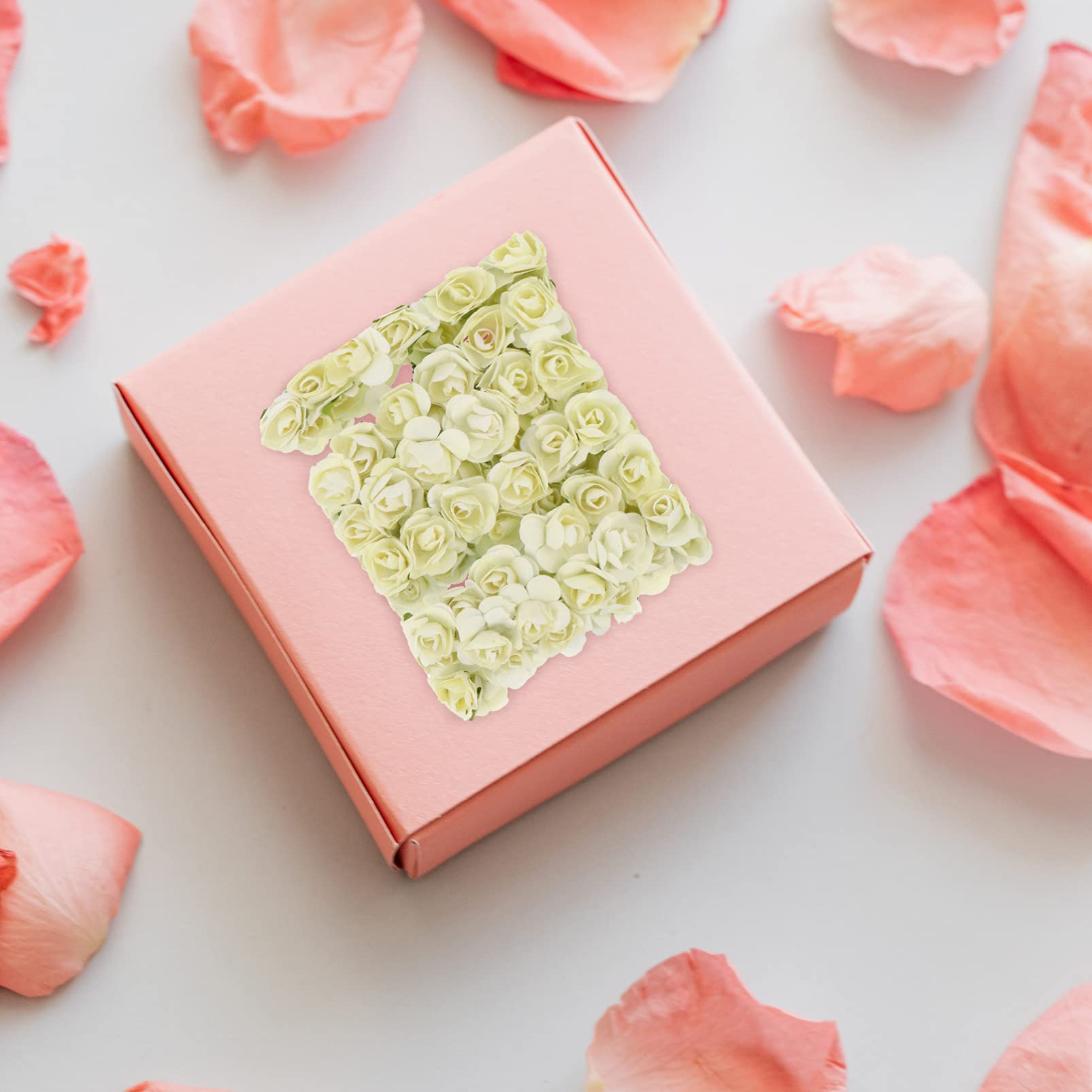 Healifty 144 Pcs Mini Paper Rose Flowers - Artificial Paper Roses for Wedding Decor, Bridal Shower, Baby Shower & Party Decorations - DIY Floral Arrangements, Table Centerpieces & Home Decoration