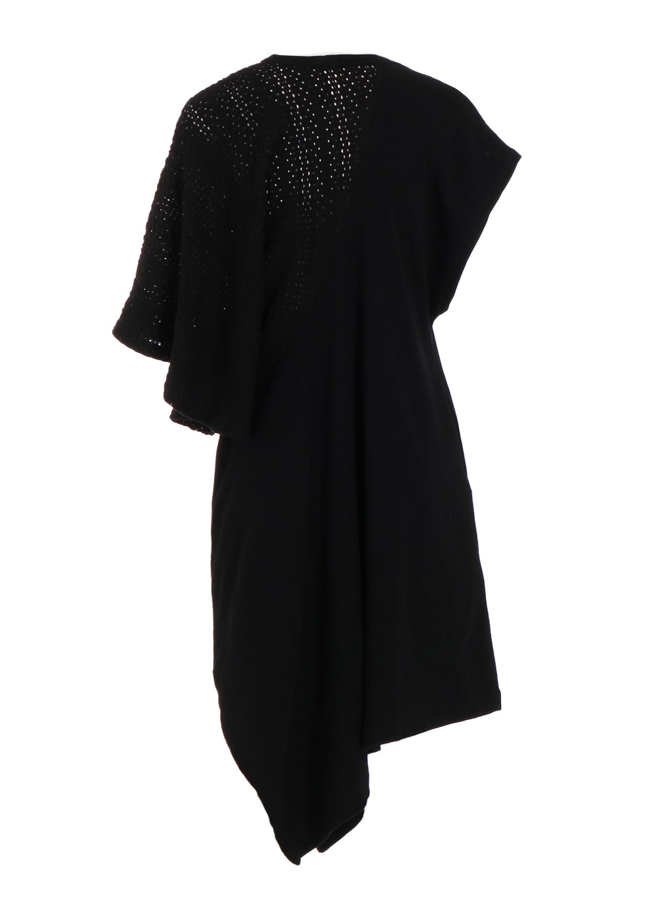 Cotton Jersey & Lace Left Shoulder Drape T-Shirt - Elegant Women's Fashion Top for Casual Wear, Parties & Date Nights