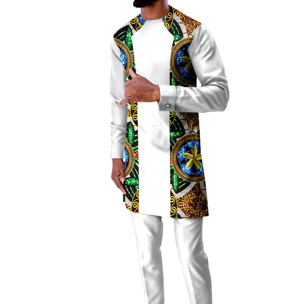 African Print Men's 2-Piece Outfit - Stylish Ankara Shirt & Pants Set | Tribal Design Tracksuit for Plus Size | Casual Wear, Cultural Events & Afrocentric Fashion
