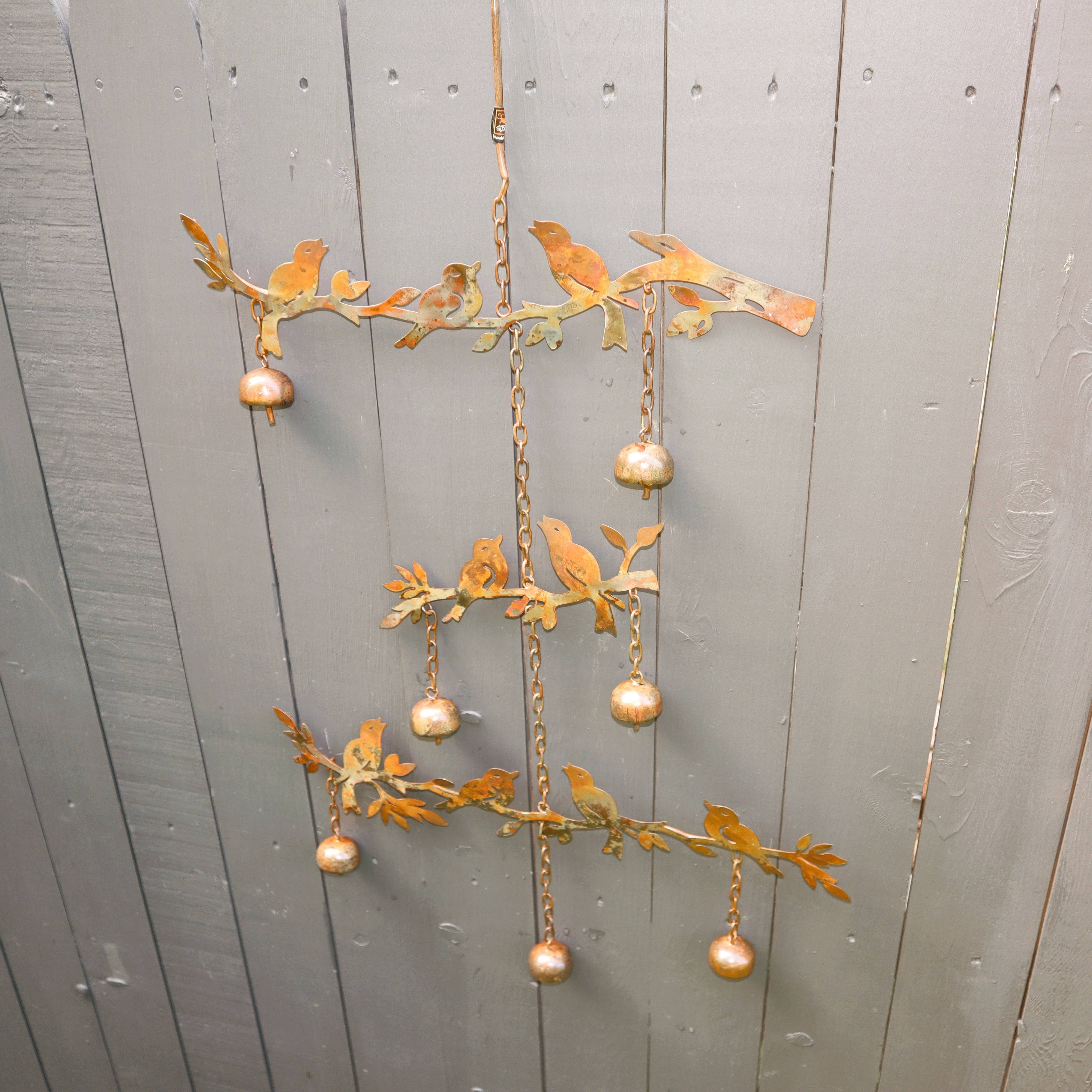 Birds and Branches Wind Chime - Handcrafted Outdoor Garden Decor with Soothing Melodies for Patio, Porch & Backyard Relaxation