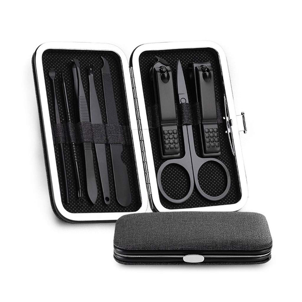 Premium Stainless Steel Nail Clipper Set - 8-Piece Manicure & Pedicure Kit with Sharp Toenail & Fingernail Clippers, Pink Rectangular Nail Art Tools for Home Salon & Travel Grooming Essentials (Color A)