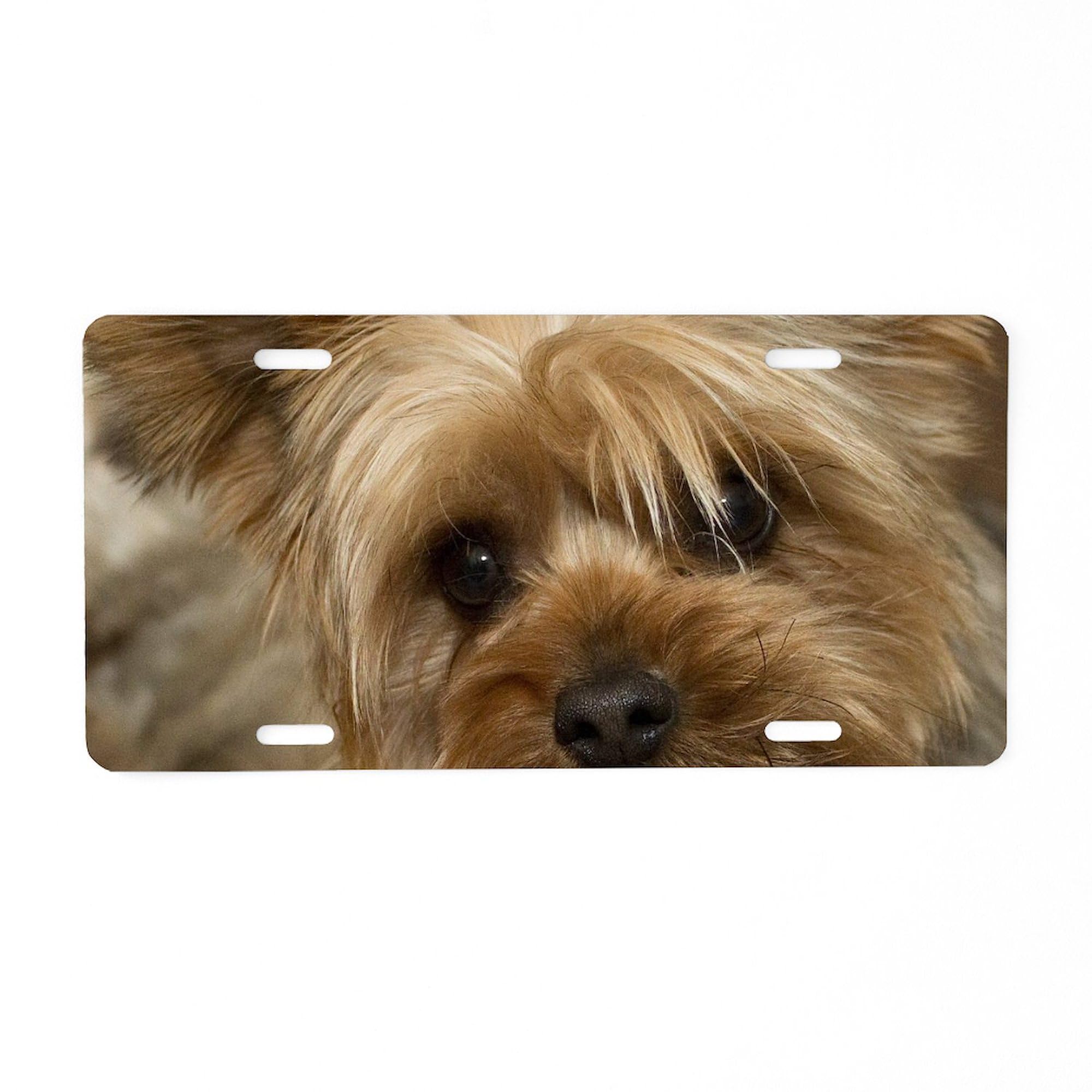 Yorkie Puppy Aluminum License Plate - Custom Front Vanity Tag for Cars & Trucks - Perfect for Pet Lovers & Personalized Vehicle Decoration
