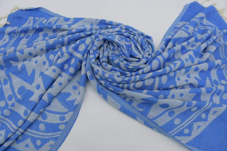 Blue Mandala 100% Cotton Bath Towel - Soft & Absorbent Yoga, Beach, Spa & Home Decor Towel