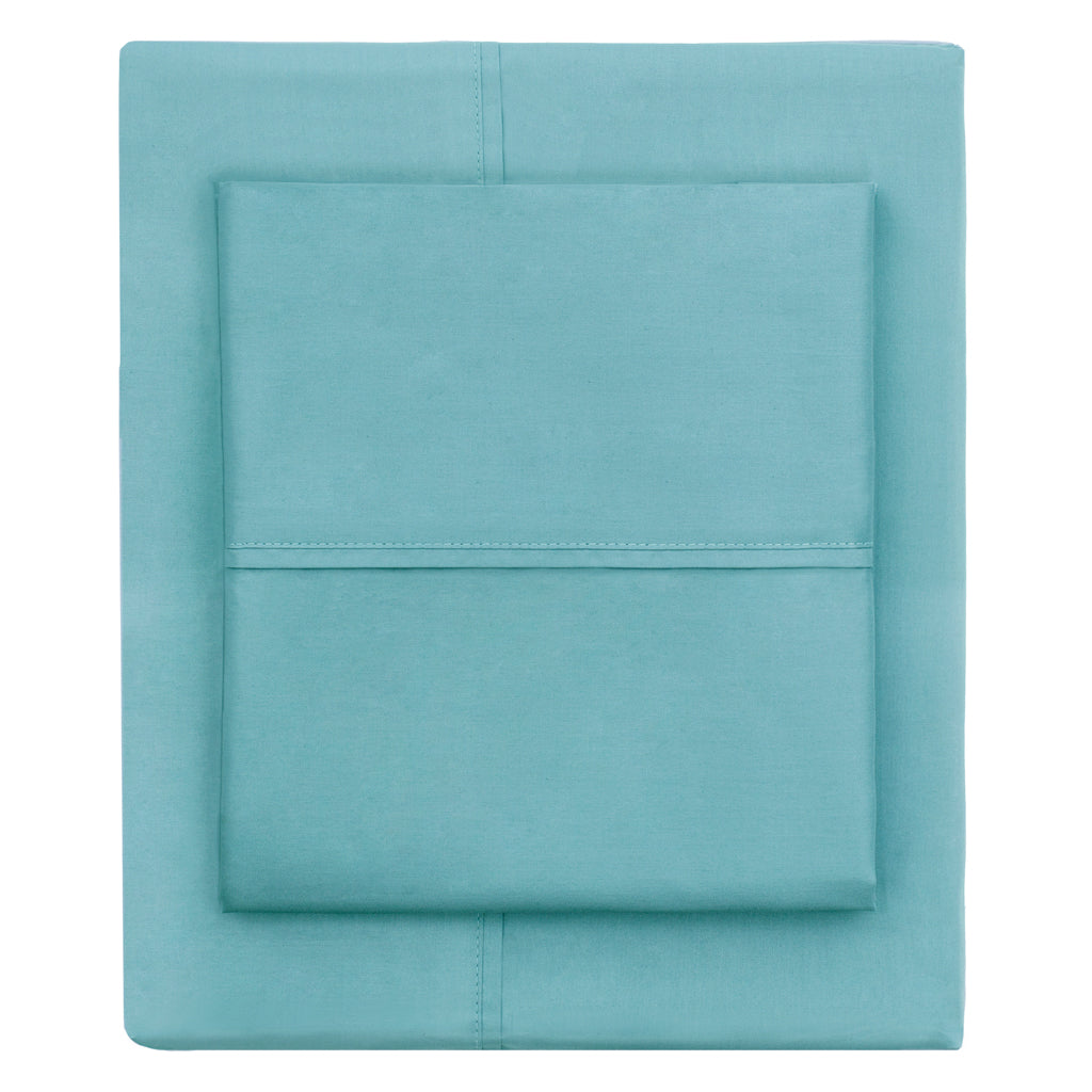 Premium 400 Thread Count Turquoise Sheet Set - Fitted Sheet, Flat Sheet & Pillowcases | Soft Breathable Bedding for Luxury Hotels & Home Comfort
