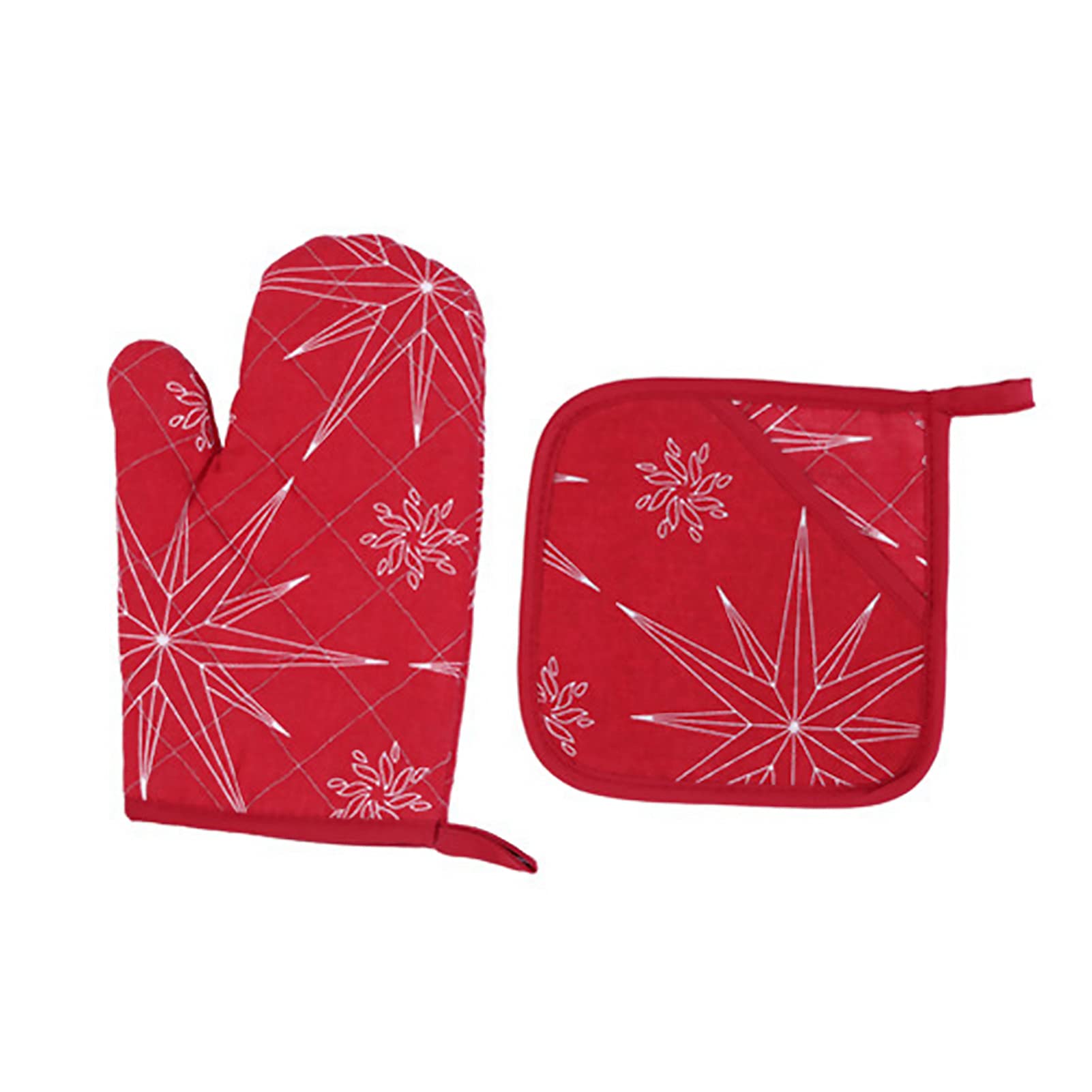 Heat Insulated Gloves - Non-Slip, Lightweight & Super Soft Fabric - Heat-Resistant Kitchen Gloves for Cooking, Baking & Holiday Decorating - Perfect Christmas Gift for Home Use