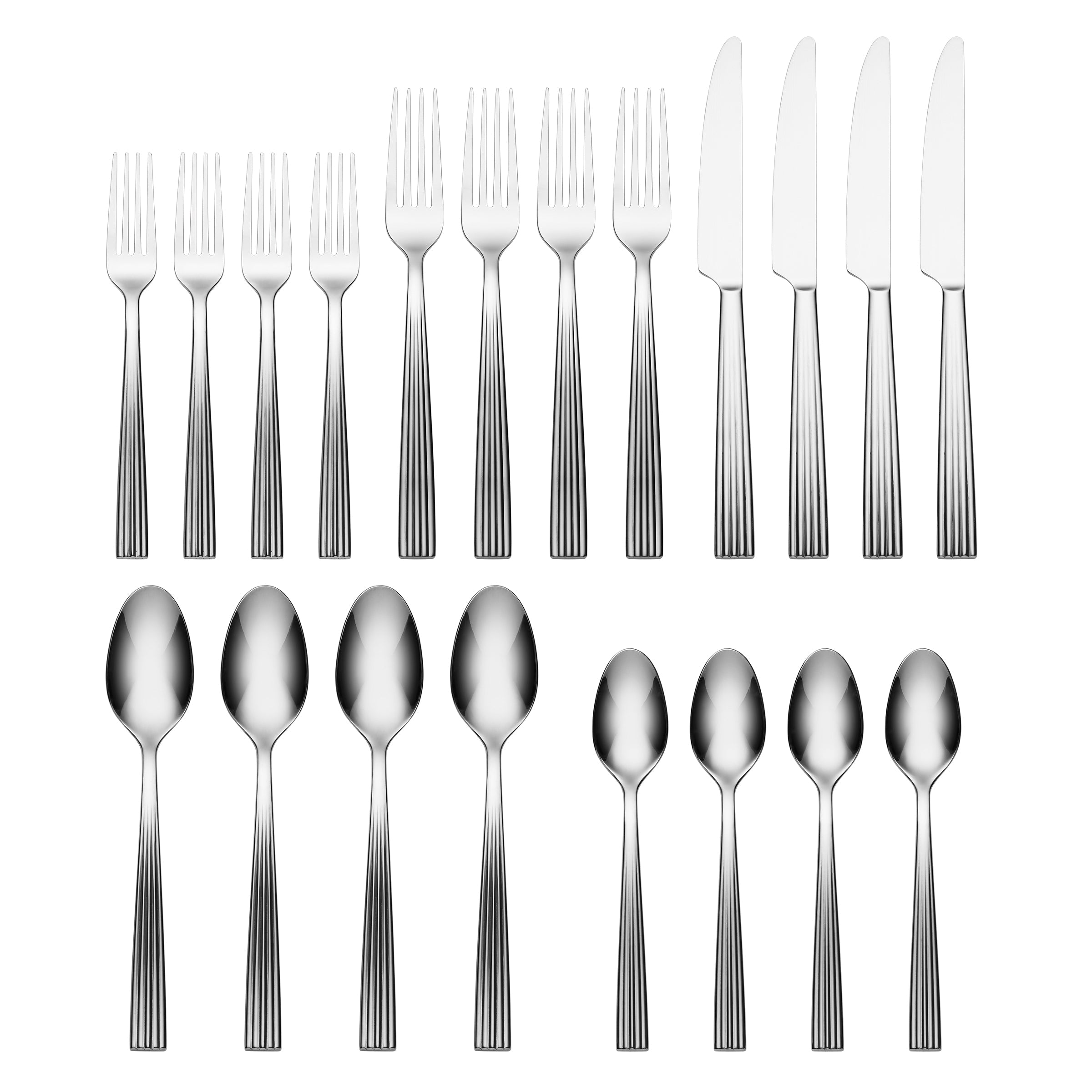 Kennedy 20-Piece Stainless Steel Flatware Set - Elegant Silverware for Everyday Dining, Dinner Parties & Gifts | Includes Knives, Forks & Spoons