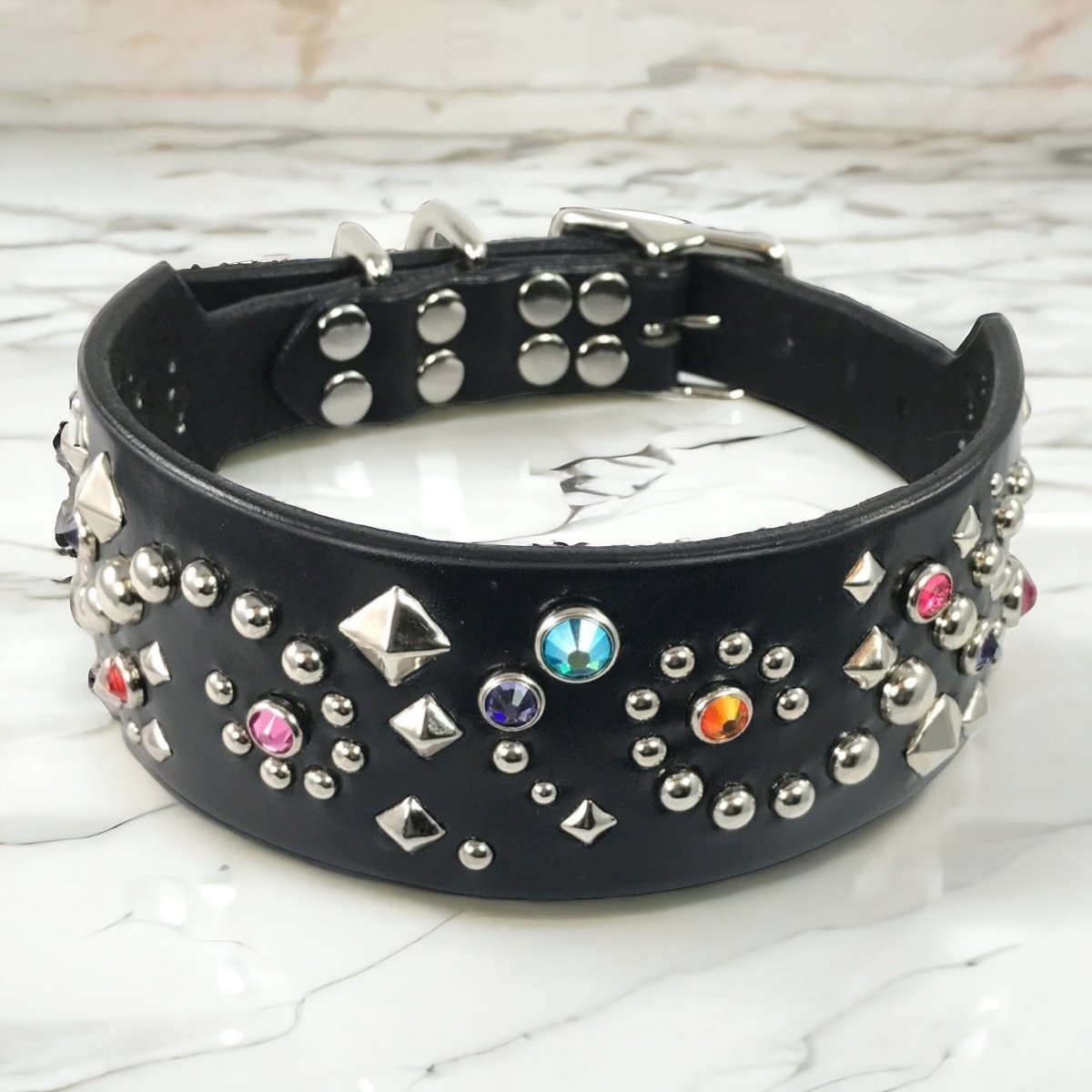 Premium Custom Leather Dog Collar - Stargazer Deluxe Design | Handmade Adjustable Pet Collar for Small Medium Large Dogs | Perfect for Walks, Training & Fashion Accessories
