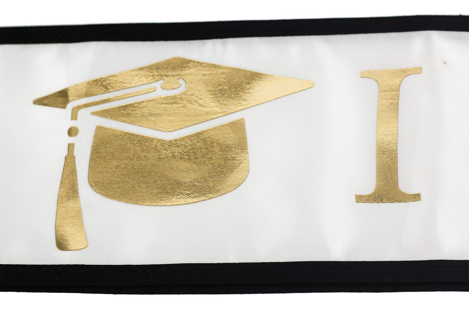 Graduation Sash Class of 2023 - Gold Glitter 'I Graduated' Stole for High School & College Graduation Ceremony - Perfect for Graduation Parties & Photo Shoots