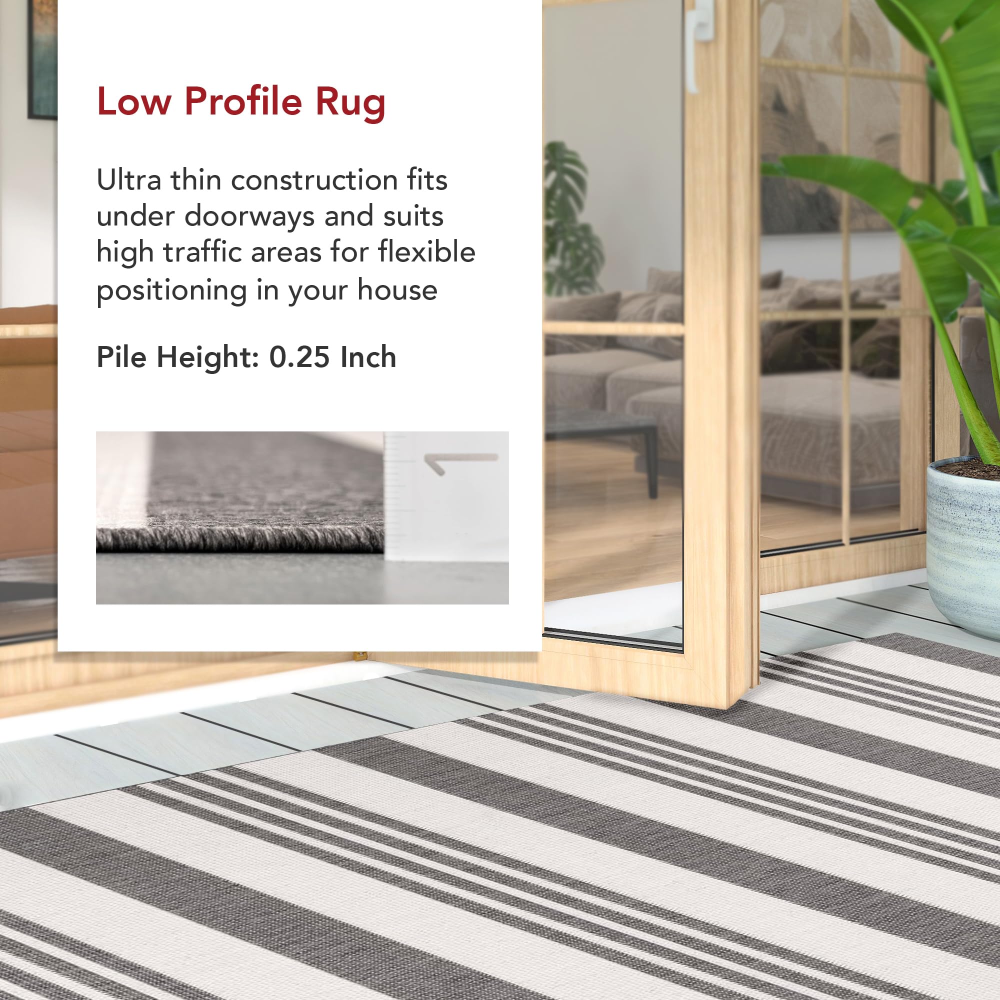 nuLOOM 9' x 12' Outdoor Performance Area Rug - OEKO-TEX Certified, Weather Resistant & High Traffic Rug for Patio, Balcony, Deck - Robin Grey/Beige | Perfect for Outdoor Entertaining & All-Weather Use