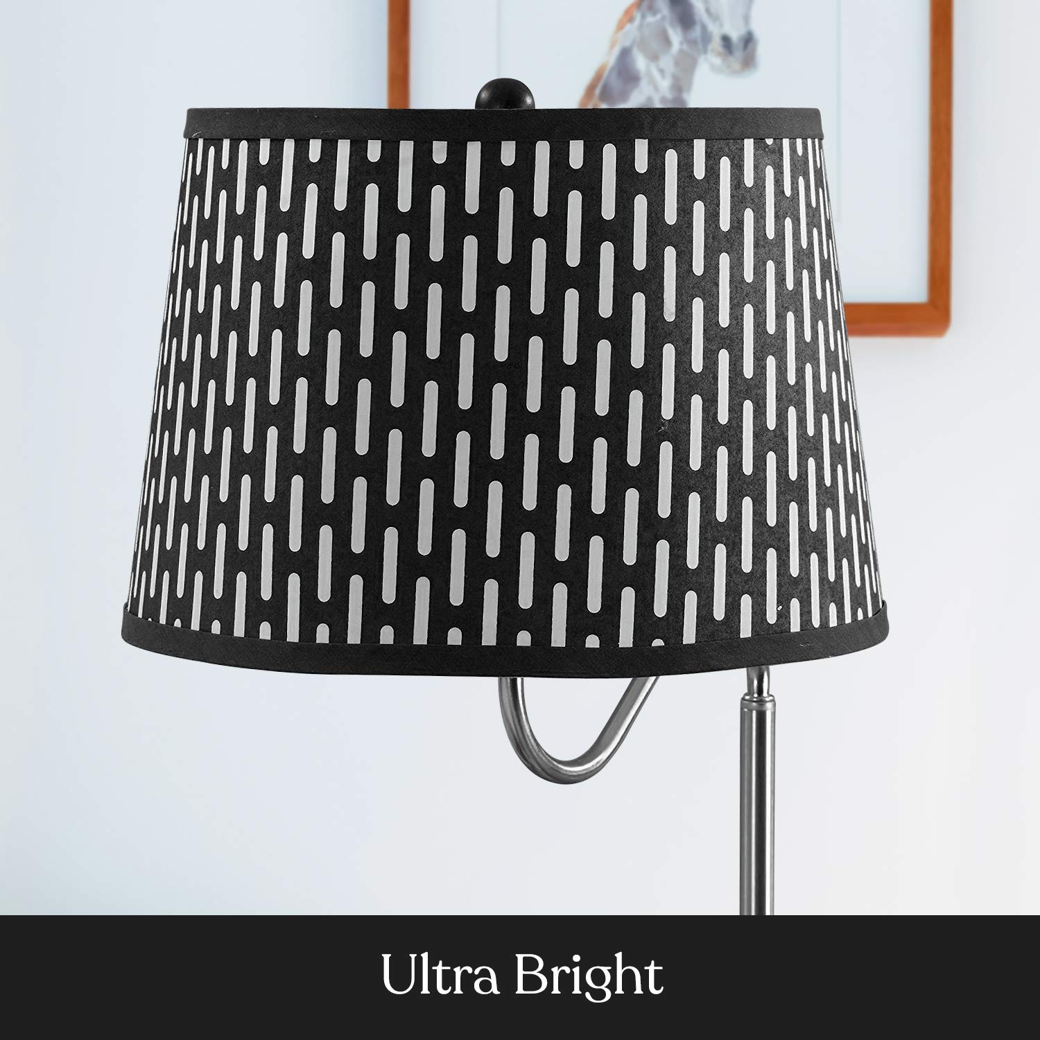 Brightech Madison LED Side Table Lamp with USB Port - Modern Bedside Reading & Desk Lamp, End Table with Floor Light for Bedroom, Living Room, Office - Black | Perfect for Night Reading, Home Office Work & Living Room Decor