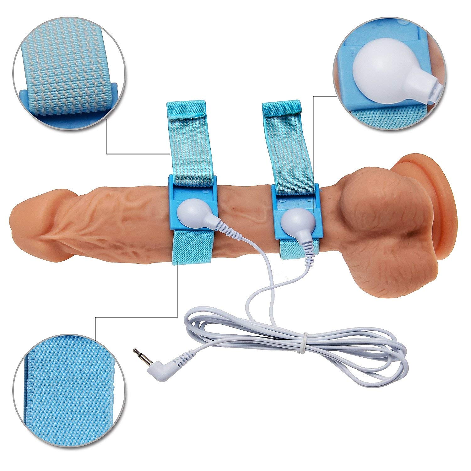 Premium Electric Anal Plug & Penis Ring Set - 32mm & 25mm Vibrating Butt Plug for Nerve Stimulation, Includes 2 Adjustable Electro Sex Cock Rings & Wires - Perfect for Couples Play, BDSM, and Solo Pleasure