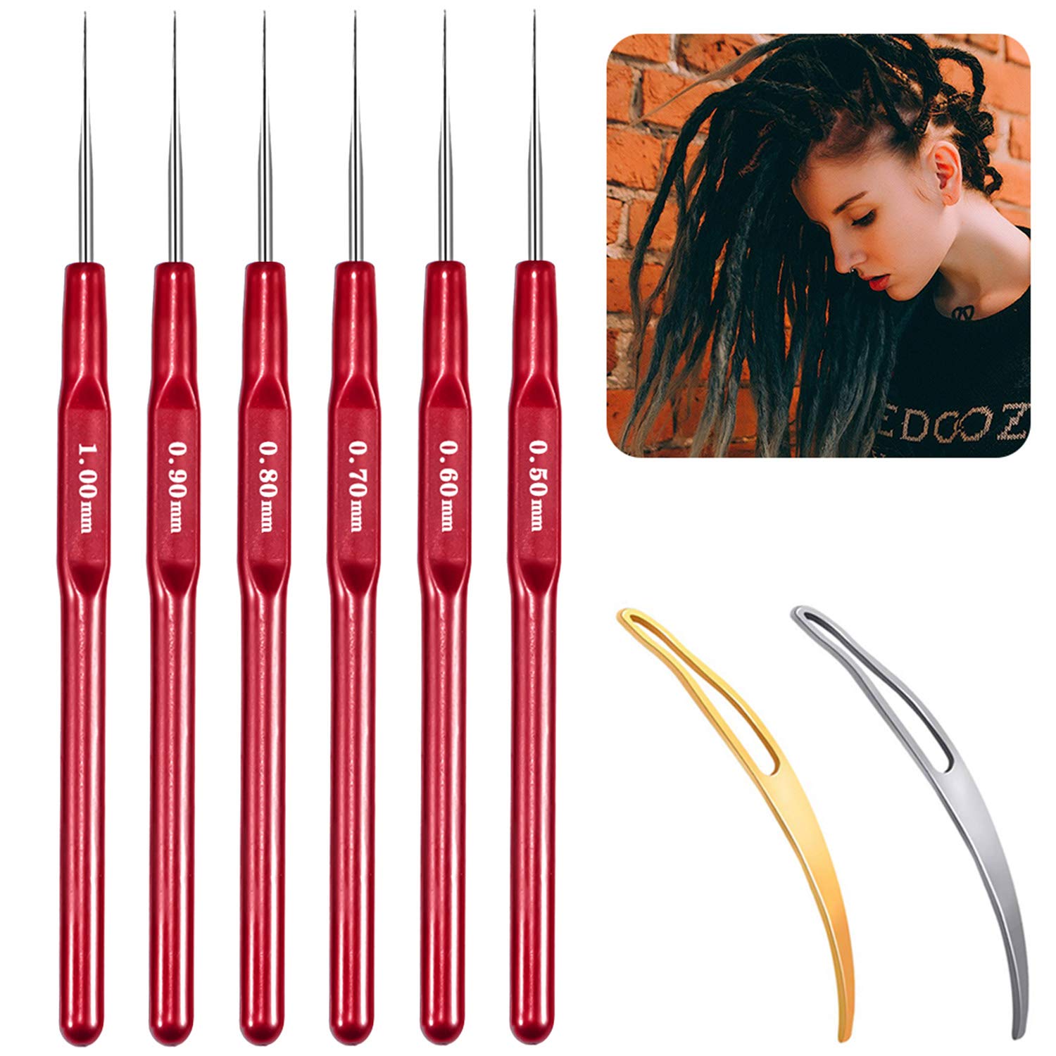 Crochet Hook Hair Tool for Dreadlocks - Professional Needle Hooks Dreadlock Kit for Braiding, Maintenance & Styling - Perfect for Natural Hair, Locs & Extensions (Great for Salon & Home Use)