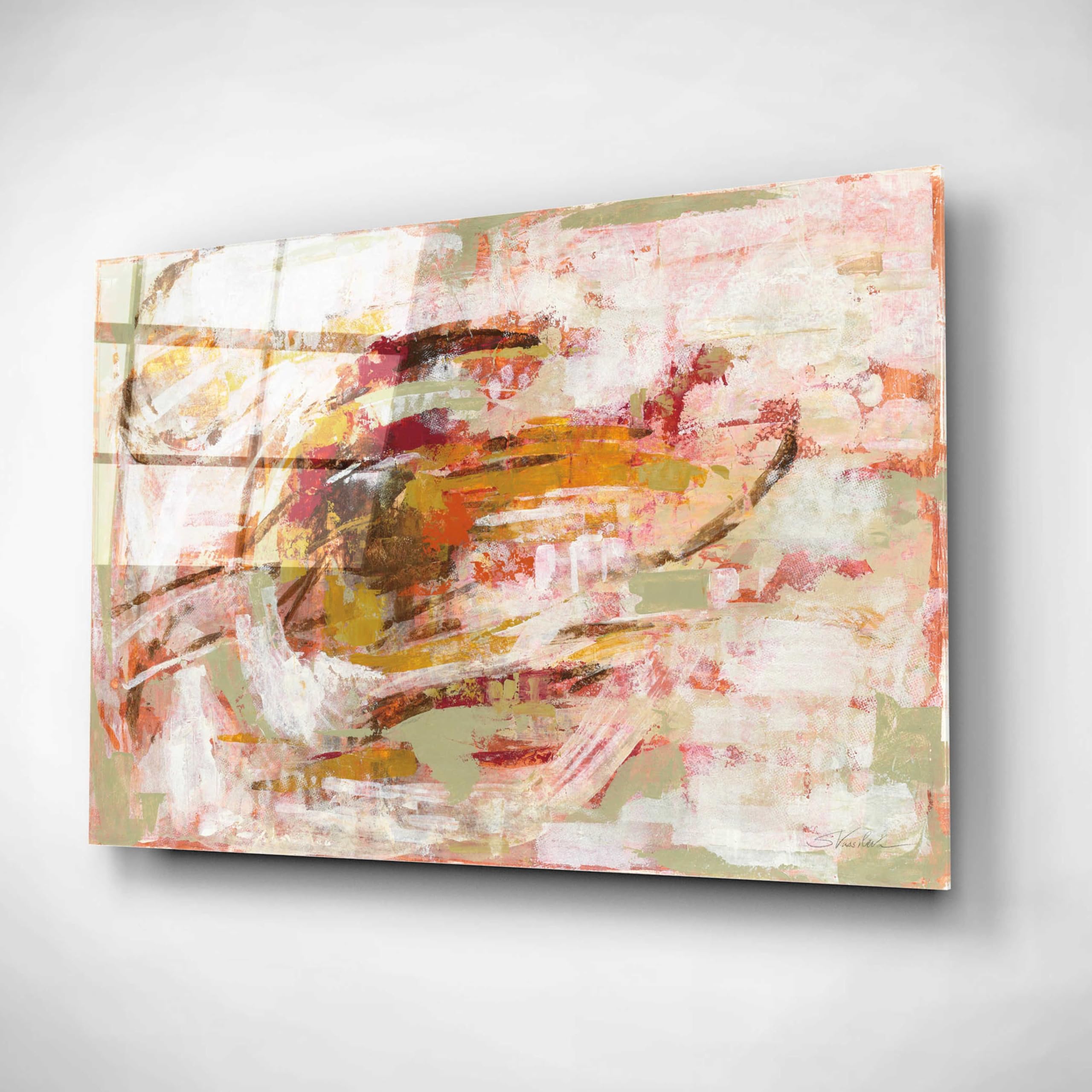 Epic Art 'Graffiti Wall II' by Silvia Vassileva - Modern Acrylic Glass Wall Art Painting 24x16 Inches - Perfect for Living Room, Bedroom & Office Decor