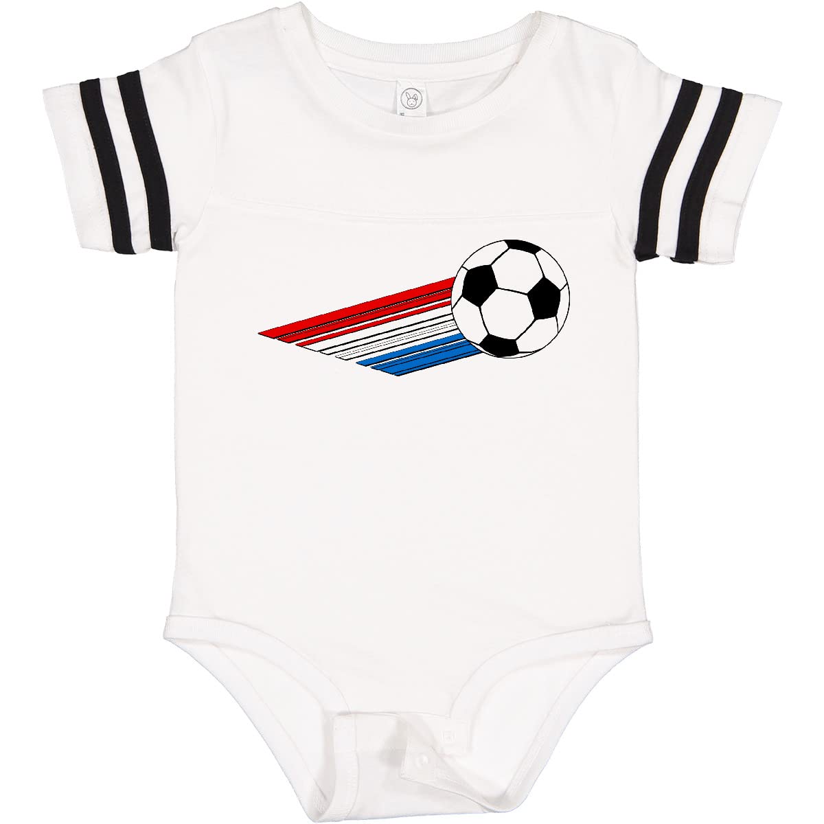 Inktastic Patriotic Red White and Blue Soccer Baby Bodysuit - Soft Cotton Onesie for Infants, Perfect for 4th of July, Memorial Day & Game Day Outfits